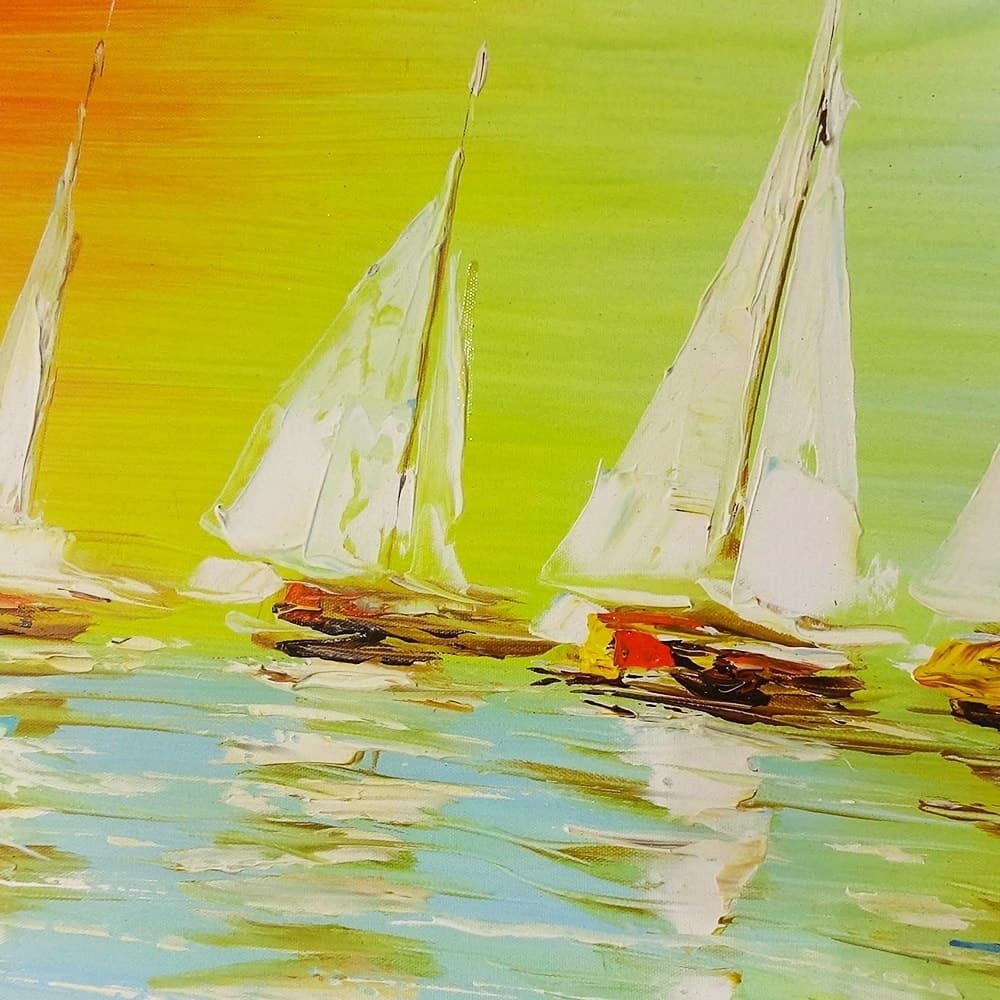 Sailboats on a Colorful Abstract Sea image 5