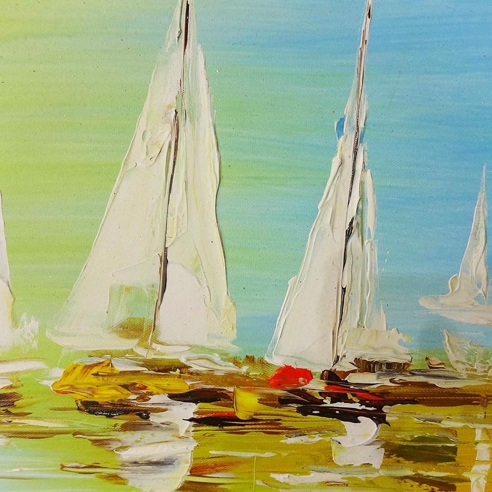 Sailboats on a Colorful Abstract Sea image 4