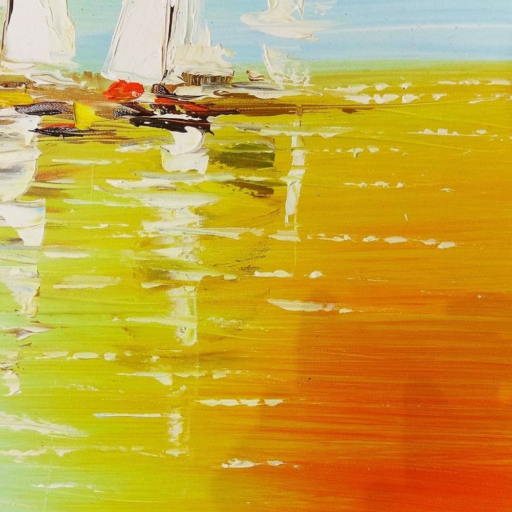 Sailboats on a Colorful Abstract Sea image 3