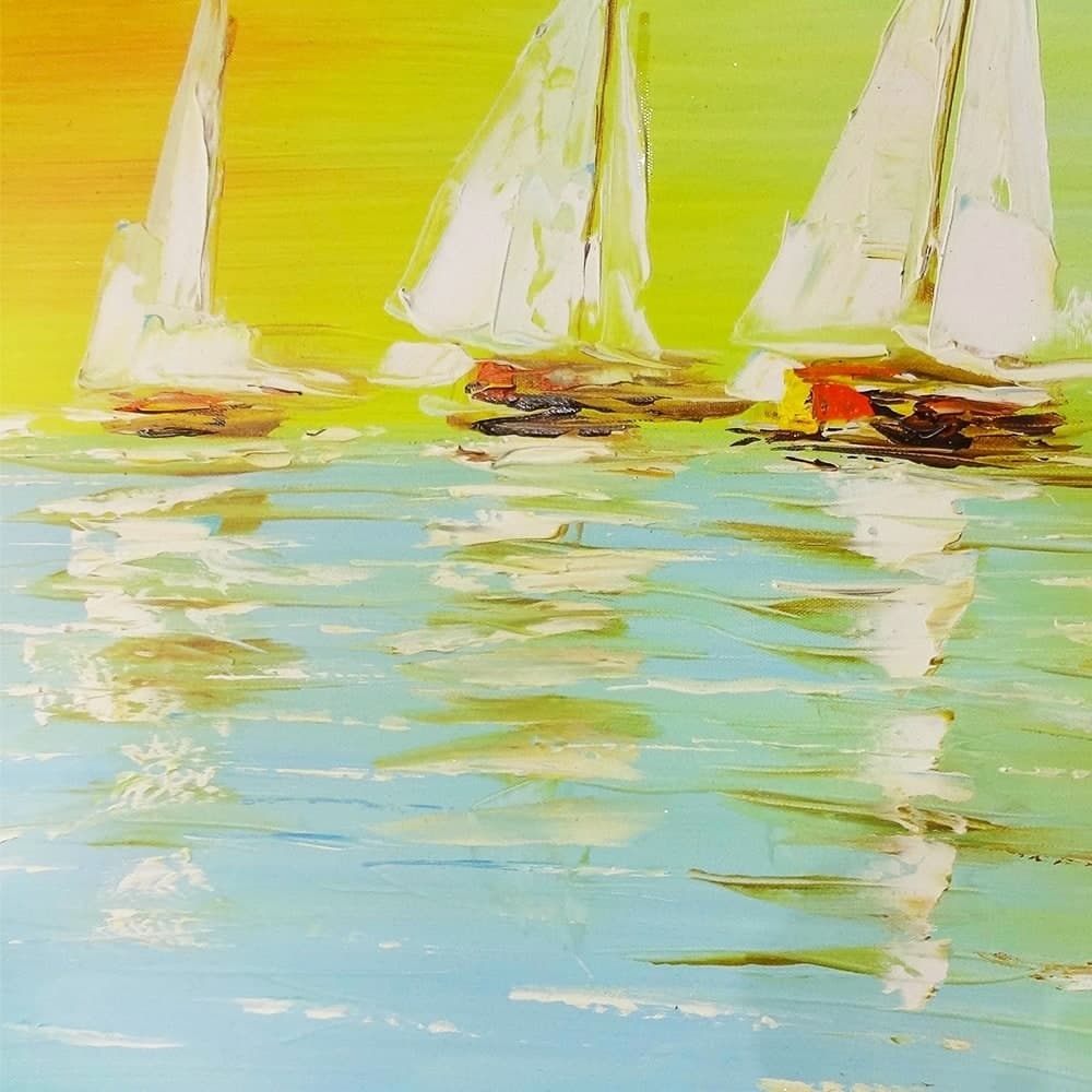 Sailboats on a Colorful Abstract Sea image 2