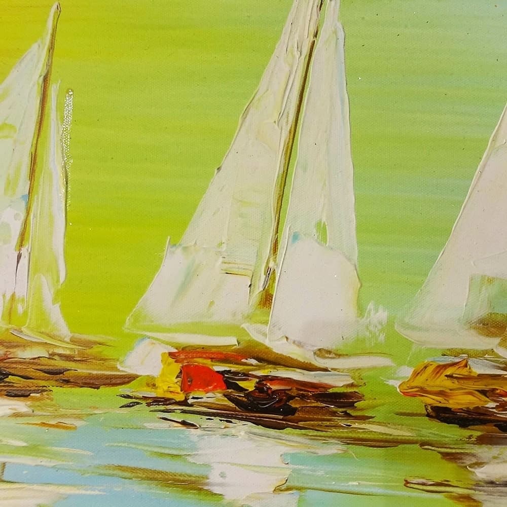 Sailboats on a Colorful Abstract Sea image 6