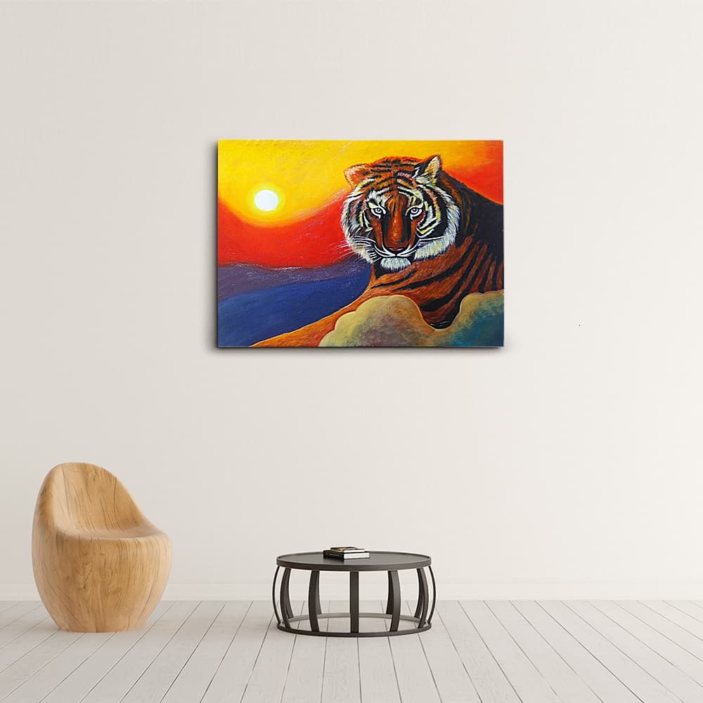 Tiger at Sunset on the Cliffs image 6