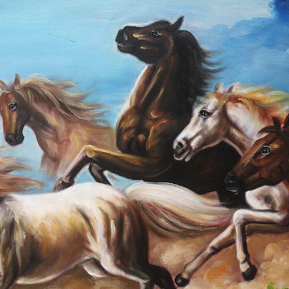 Eight Horses Galloping on the Open Prairie image 4