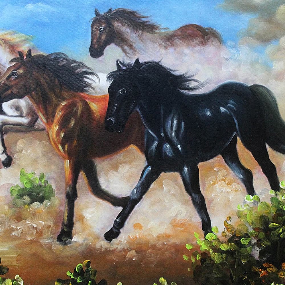 Eight Horses Galloping on the Open Prairie image 3