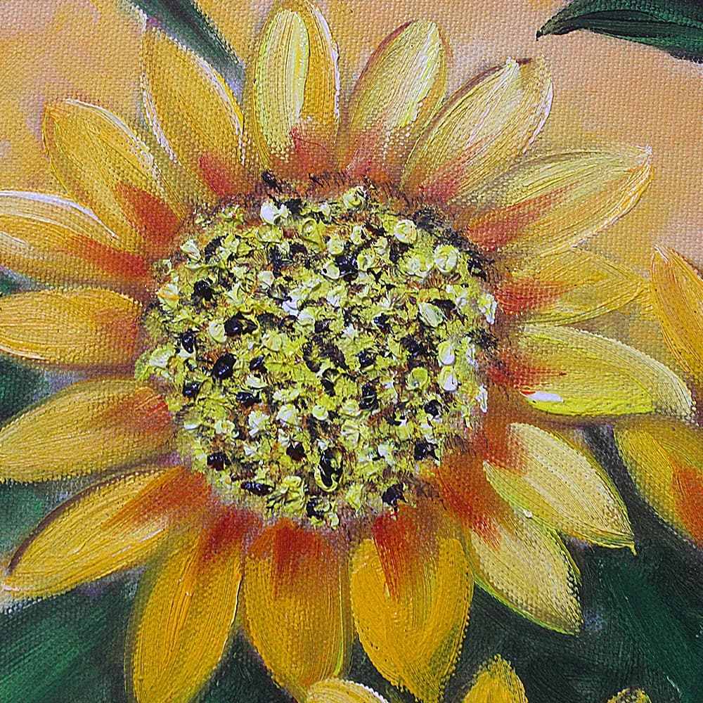 Sunflowers in a Dark Red Vase image 3