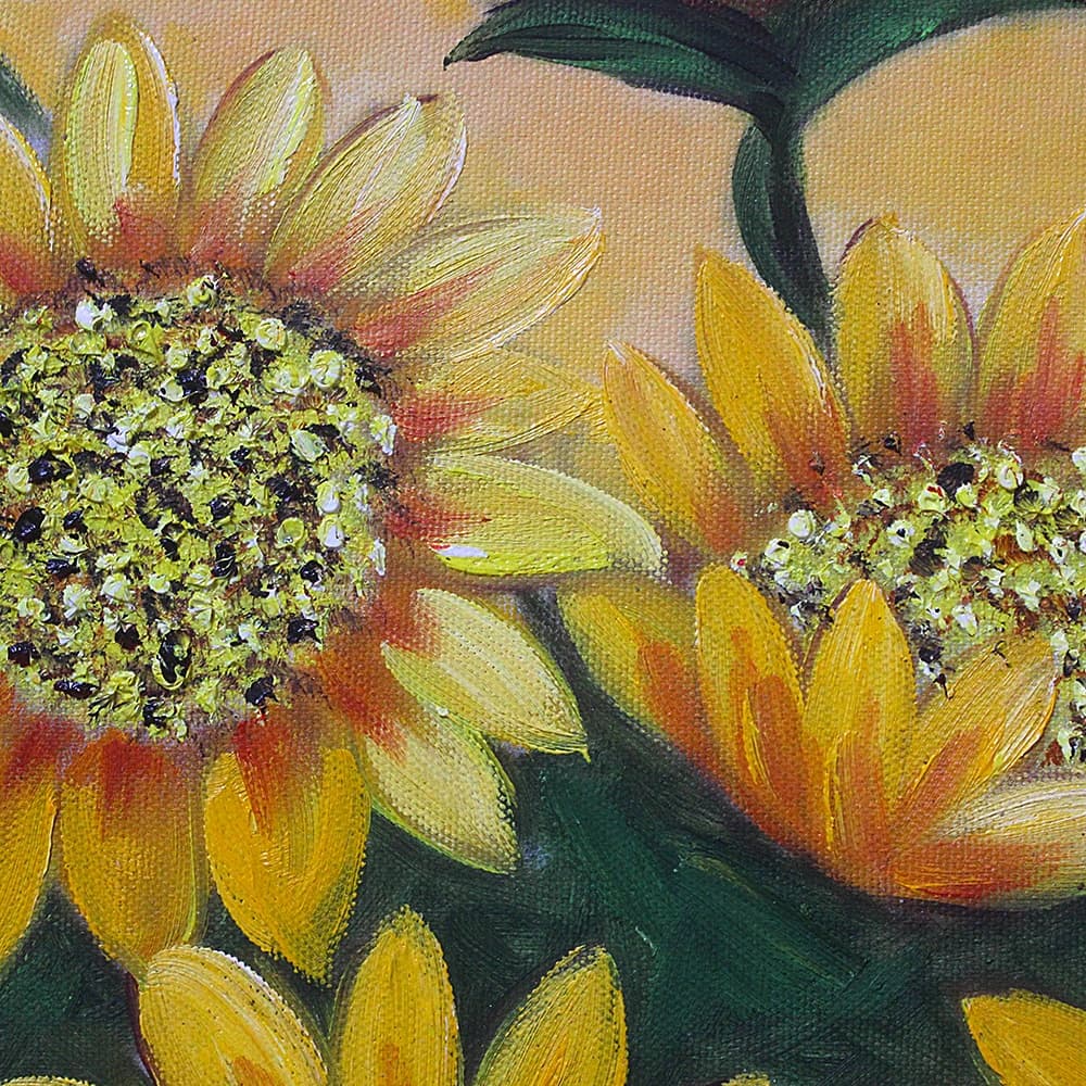 Sunflowers in a Dark Red Vase image 4
