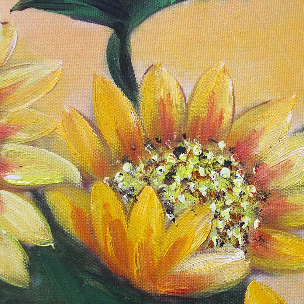 Sunflowers in a Dark Red Vase image 5