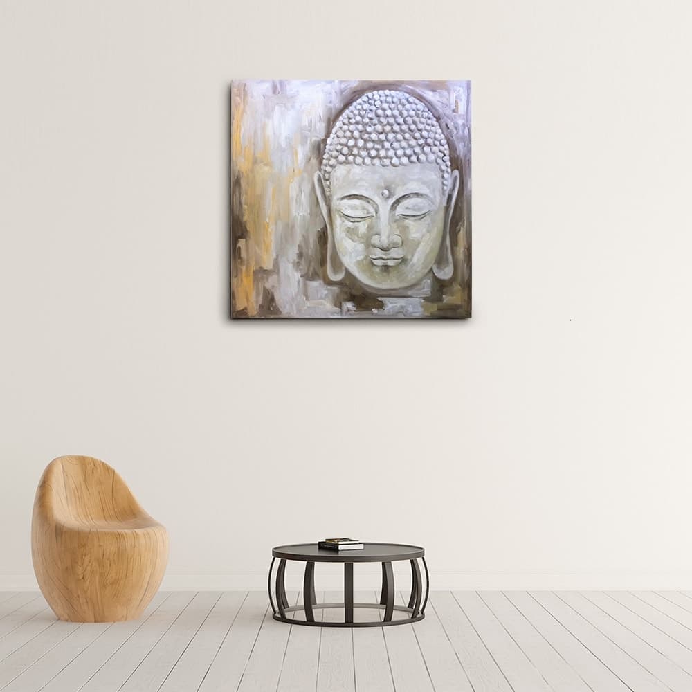 White Buddha Portrait Oil Painting image 5
