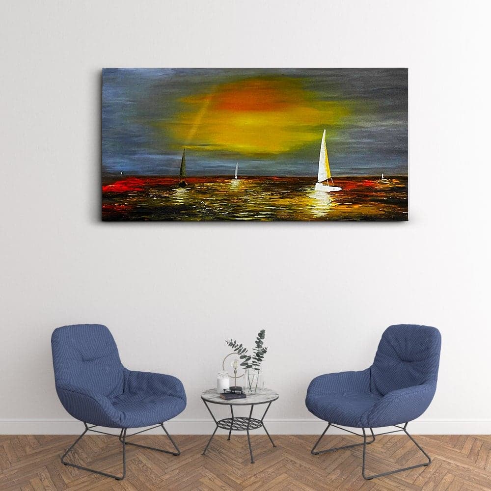 Sailboats at Sunset on the Ocean image 3
