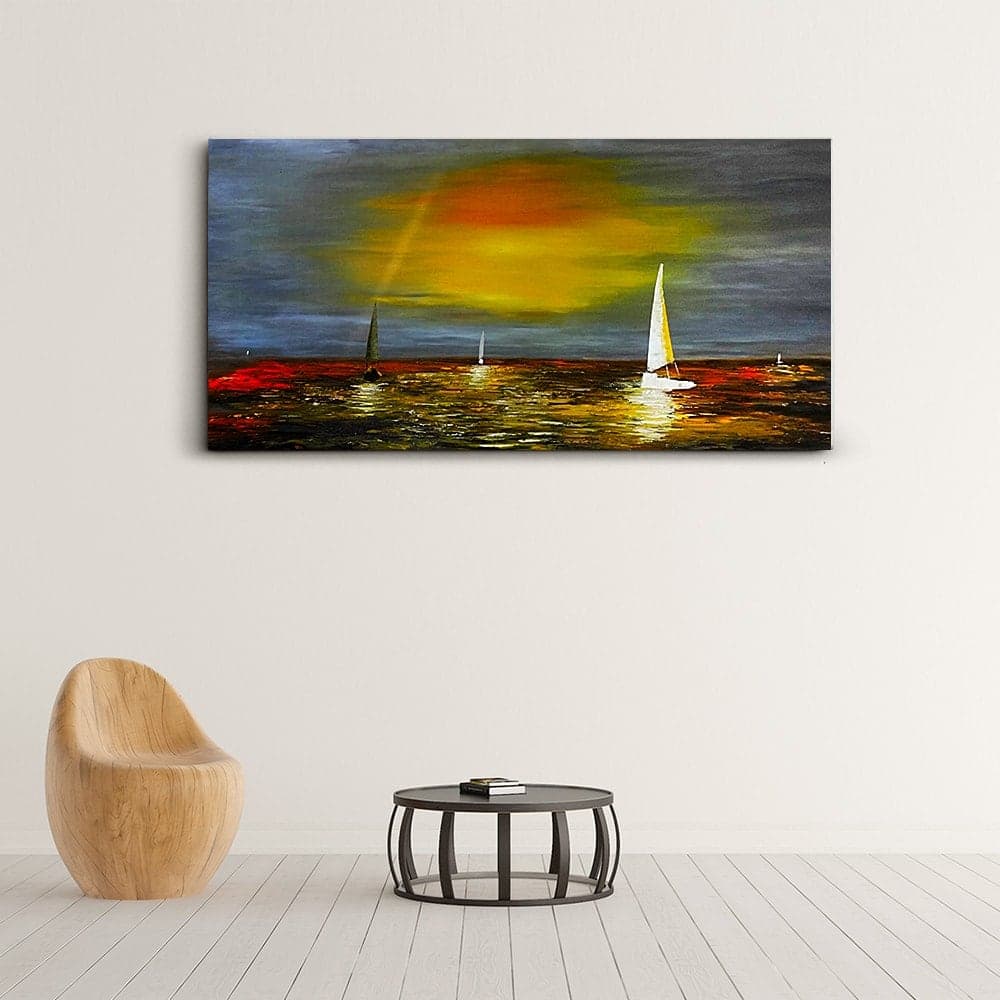 Sailboats at Sunset on the Ocean image 2
