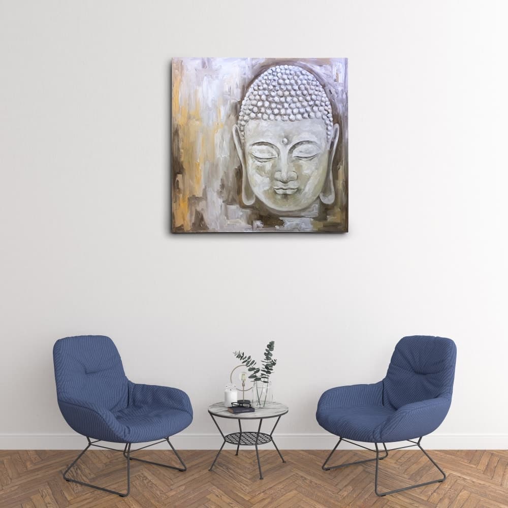 White Buddha Portrait Oil Painting image 6