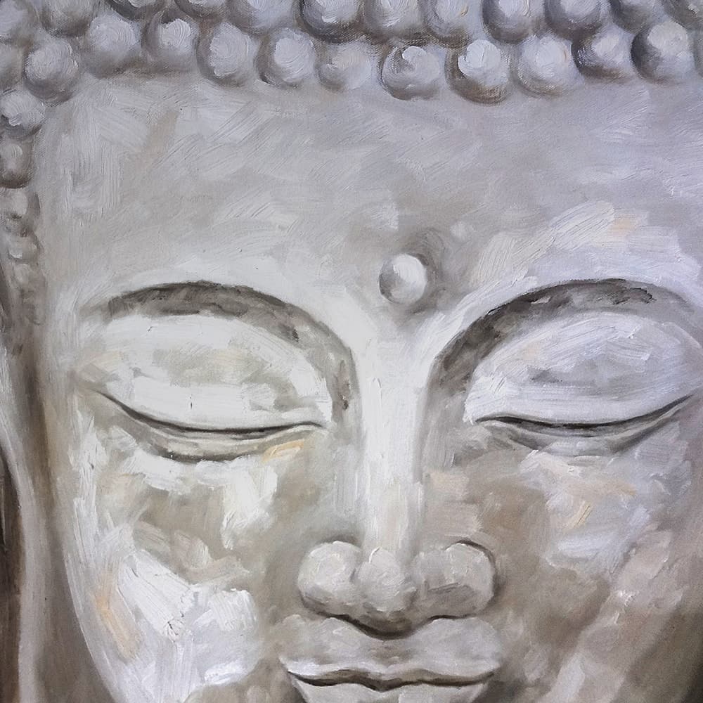 White Buddha Portrait Oil Painting image 3