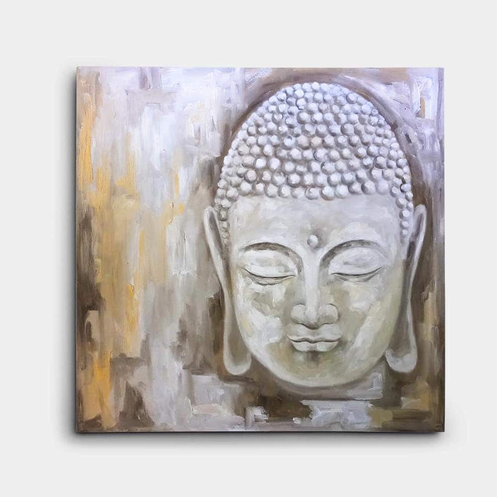 White Buddha Portrait Oil Painting