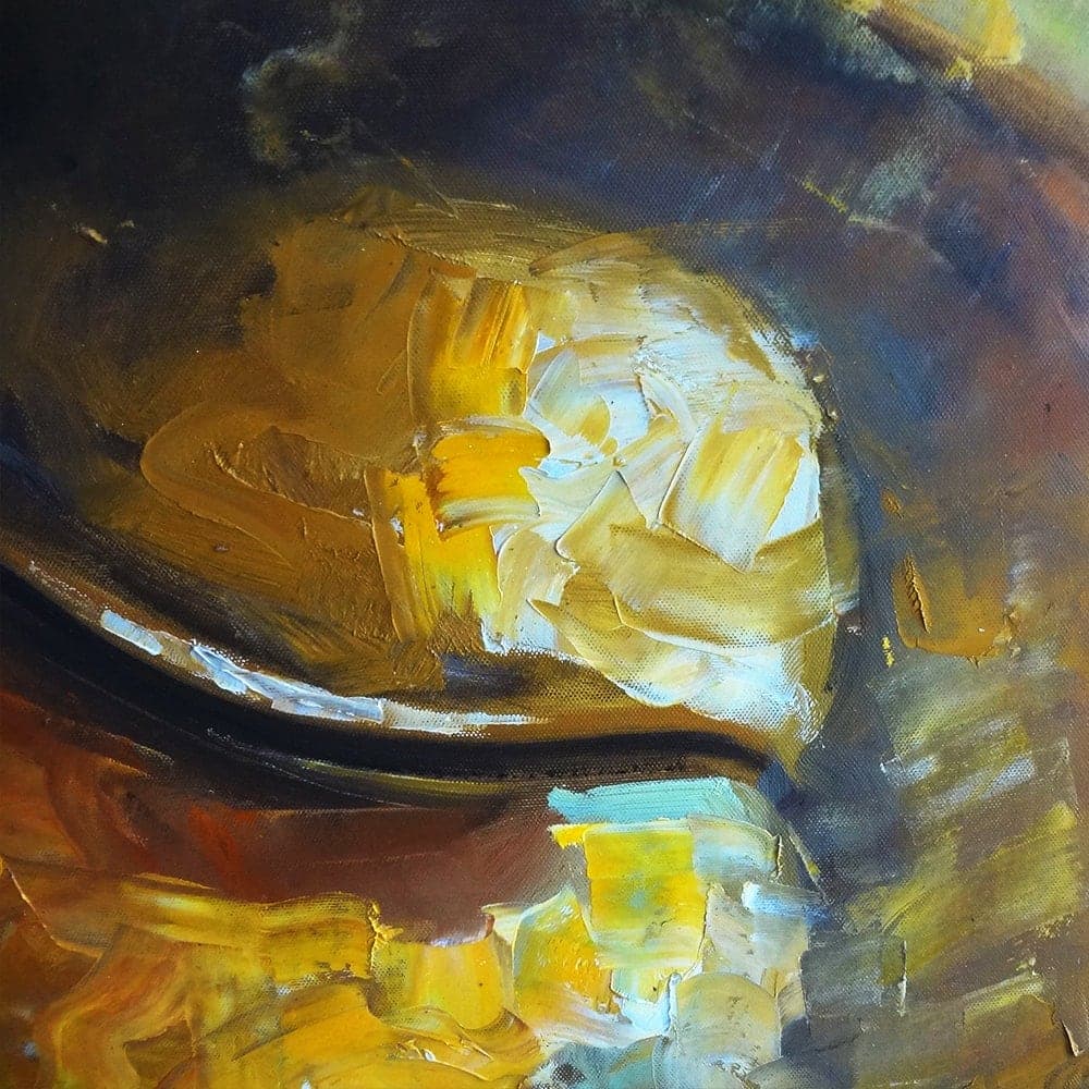 Golden Buddha Face Oil Painting image 4