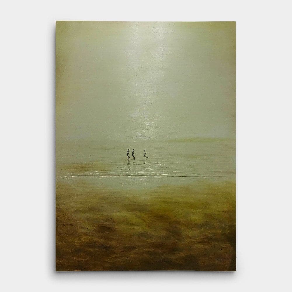Three Figures on a Misty Shore