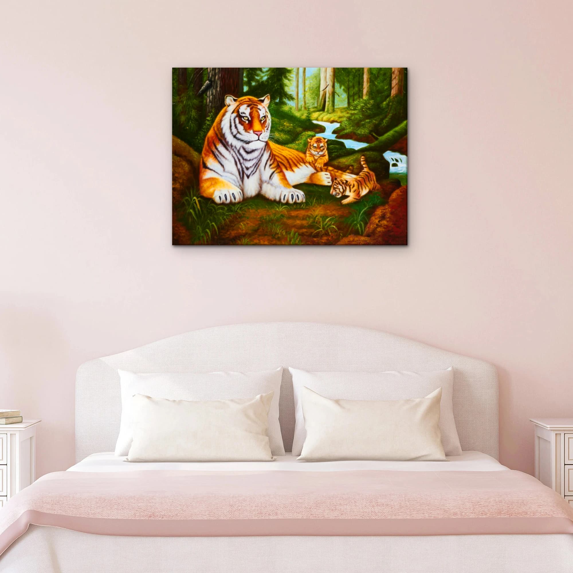 Tiger and Cubs by the Forest Stream image 9