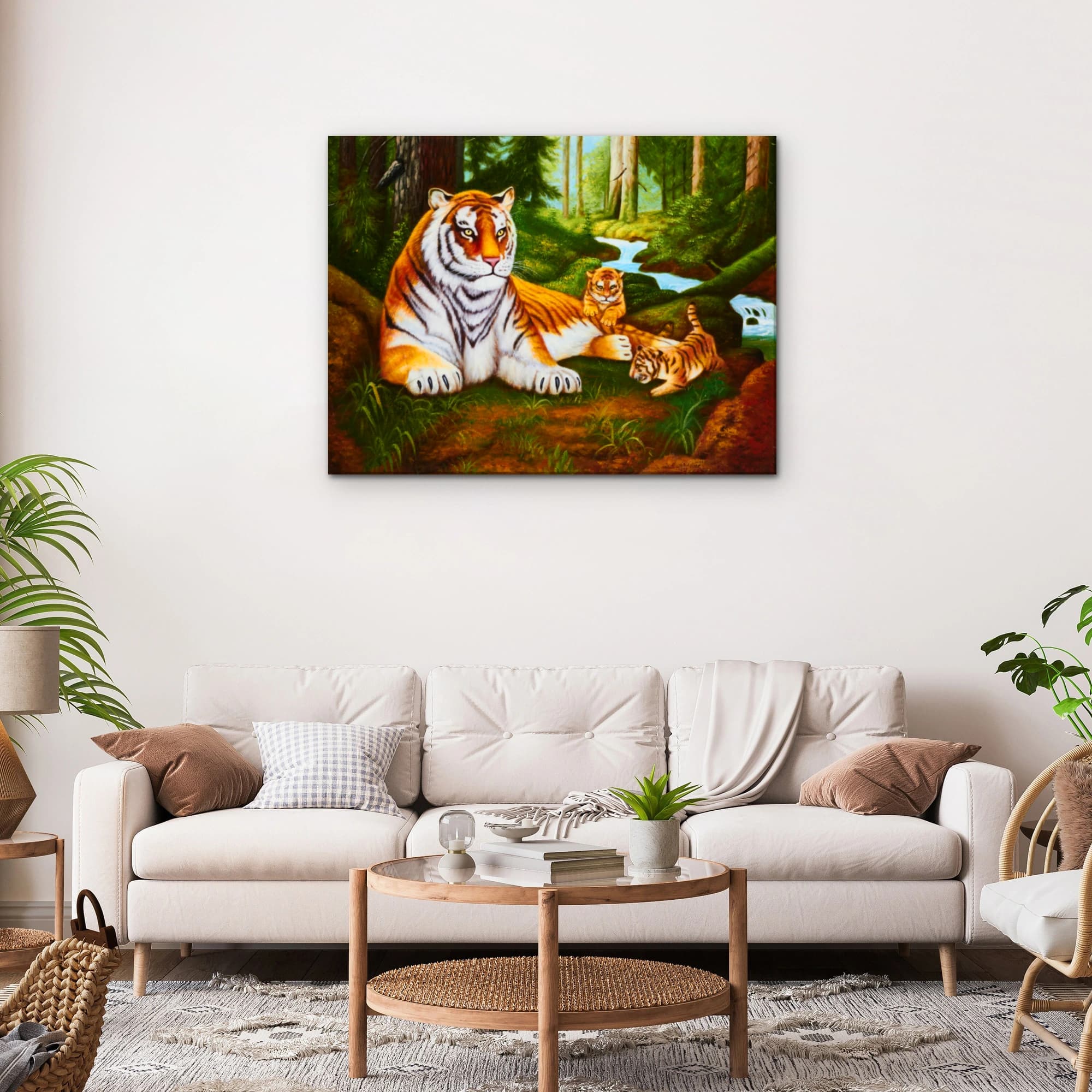 Tiger and Cubs by the Forest Stream image 7