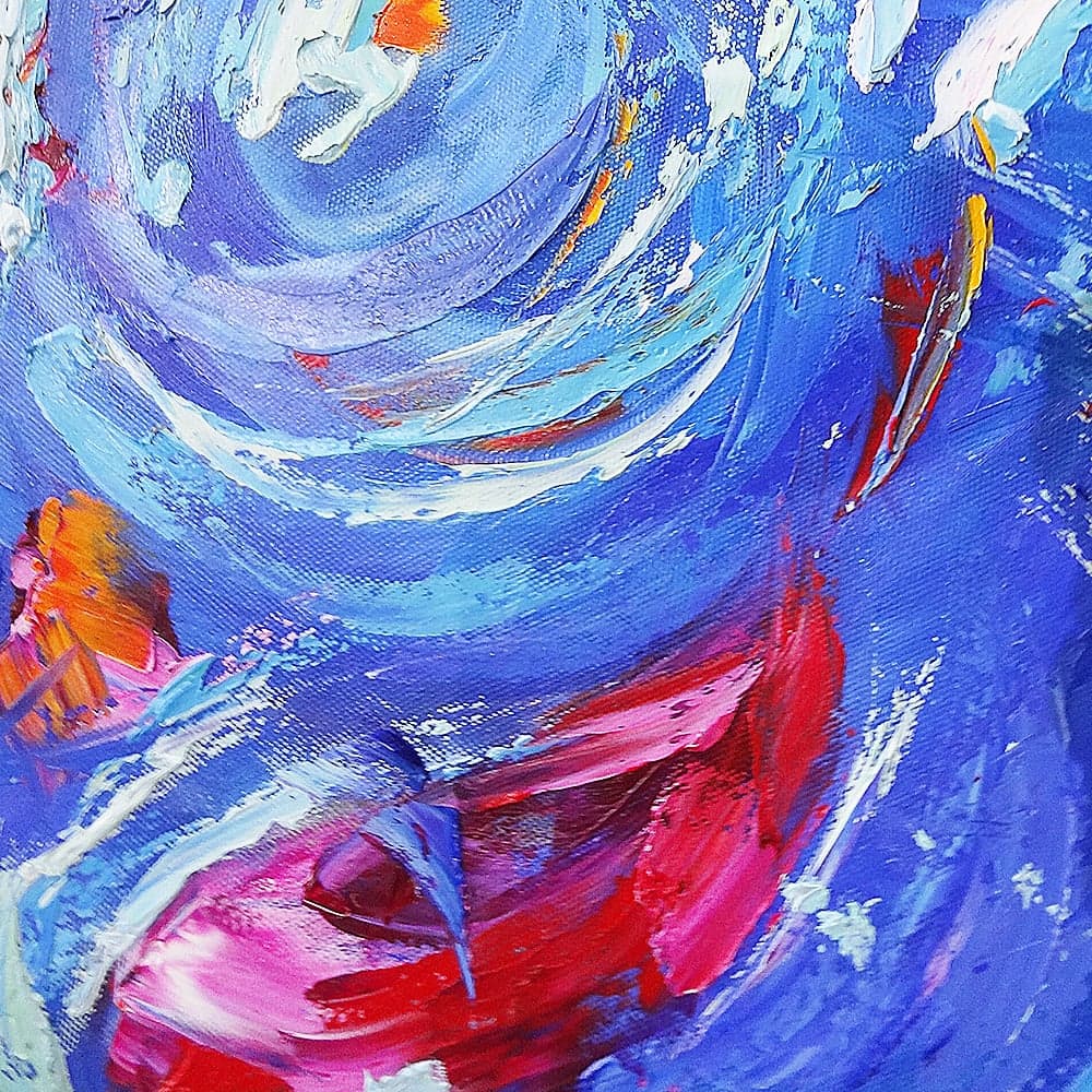 Abstract Koi Fish in Blue Swirling Water image 4