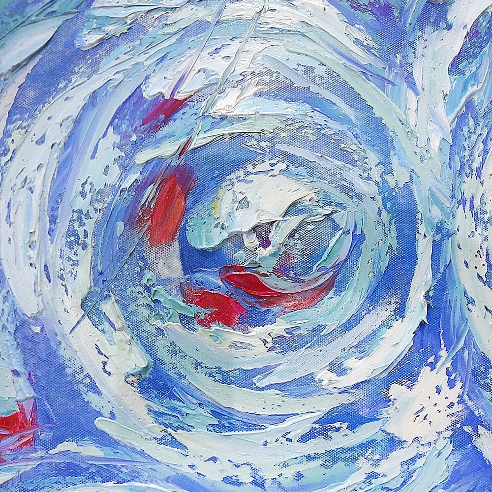 Abstract Koi Fish in Blue Swirling Water image 3