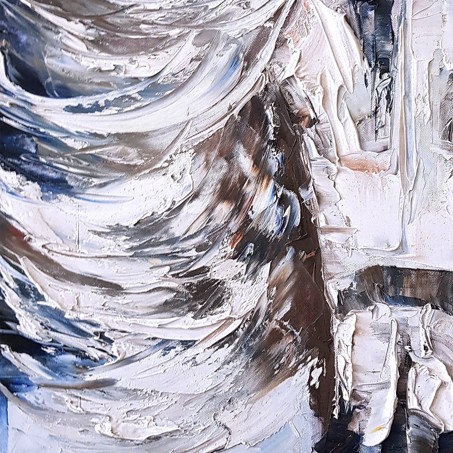White Horse Portrait Oil Painting image 4