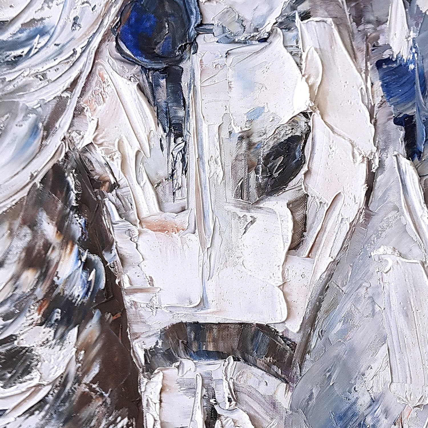 White Horse Portrait Oil Painting image 3