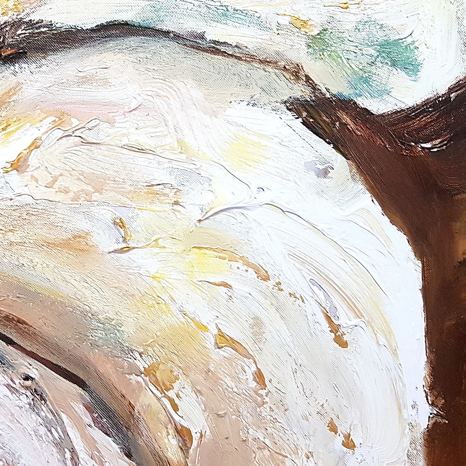 White Flower Close-Up Oil Painting image 5