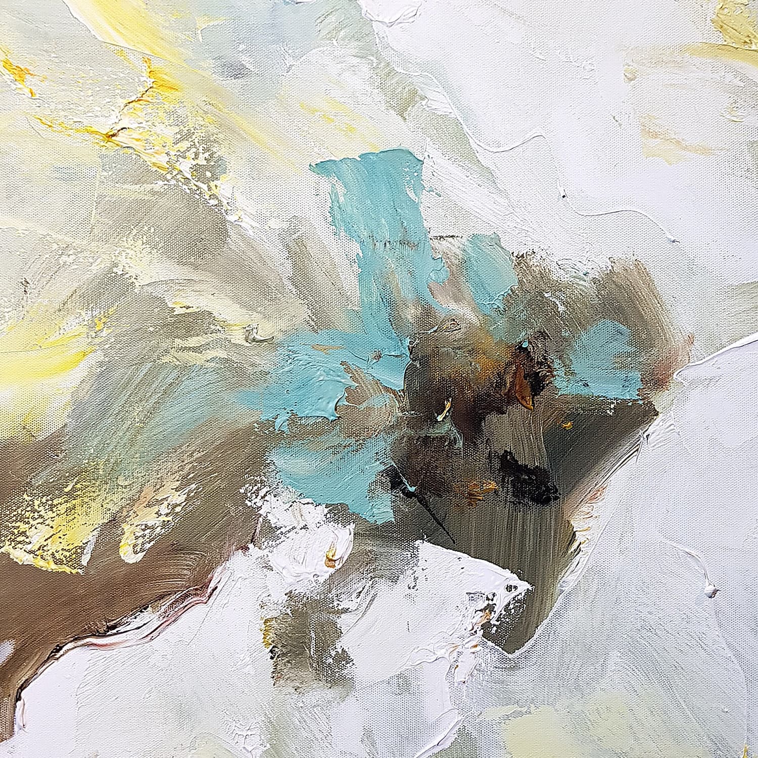White Flower Close-Up Oil Painting image 8