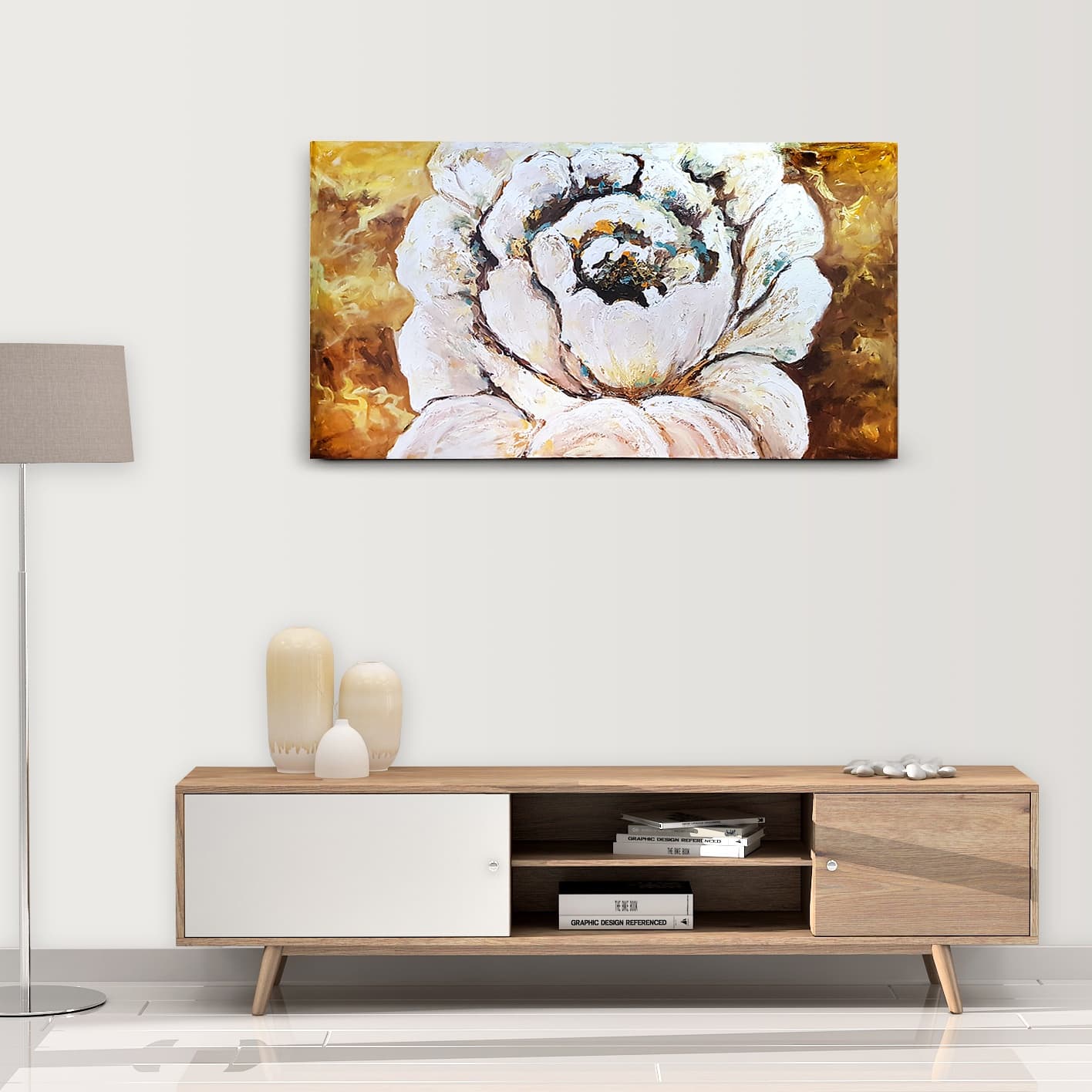 White Flower Close-Up Oil Painting image 11