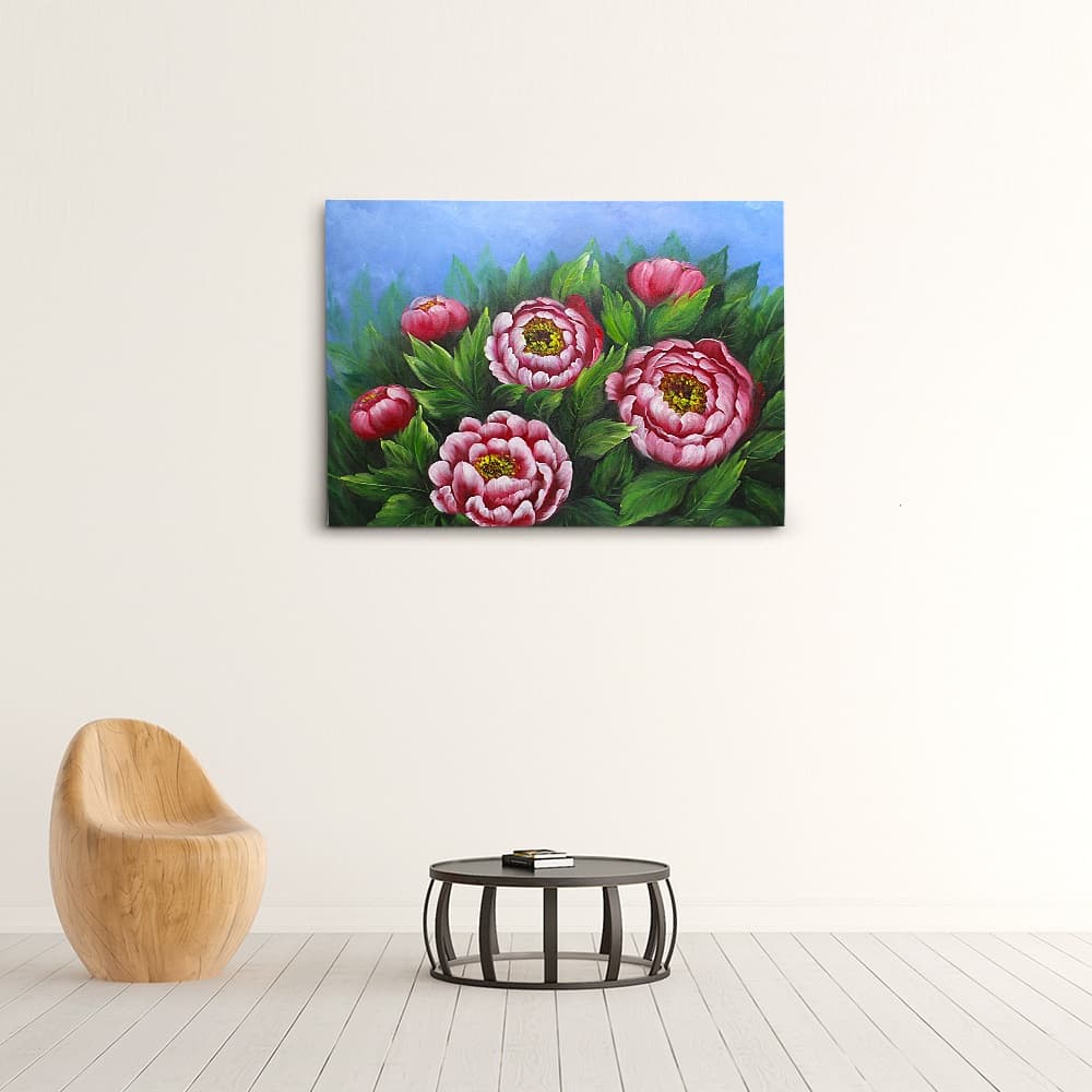 Pink Peonies Against Clear Blue Sky image 4