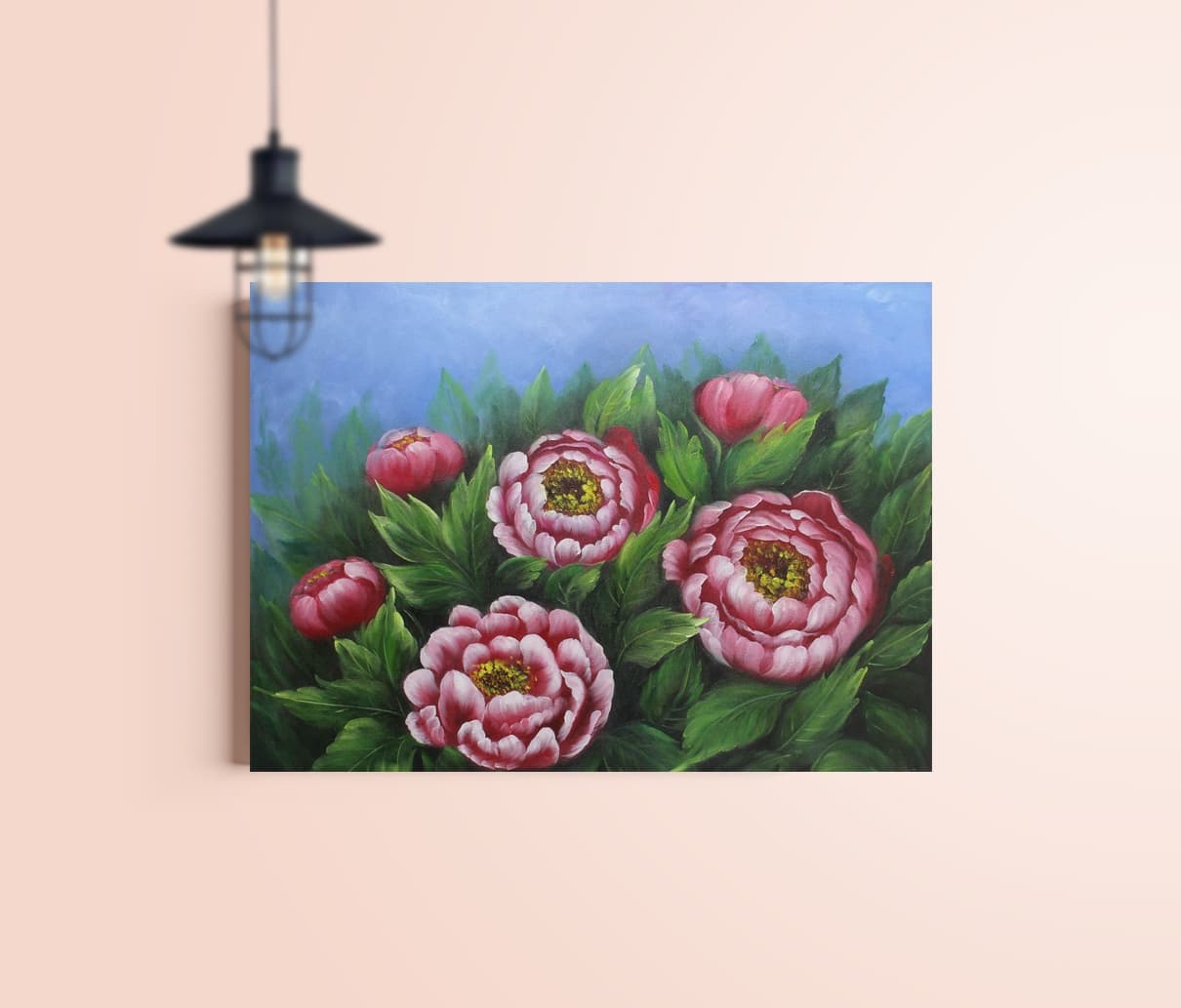 모란꽃 그림 액자 인테리어 예시