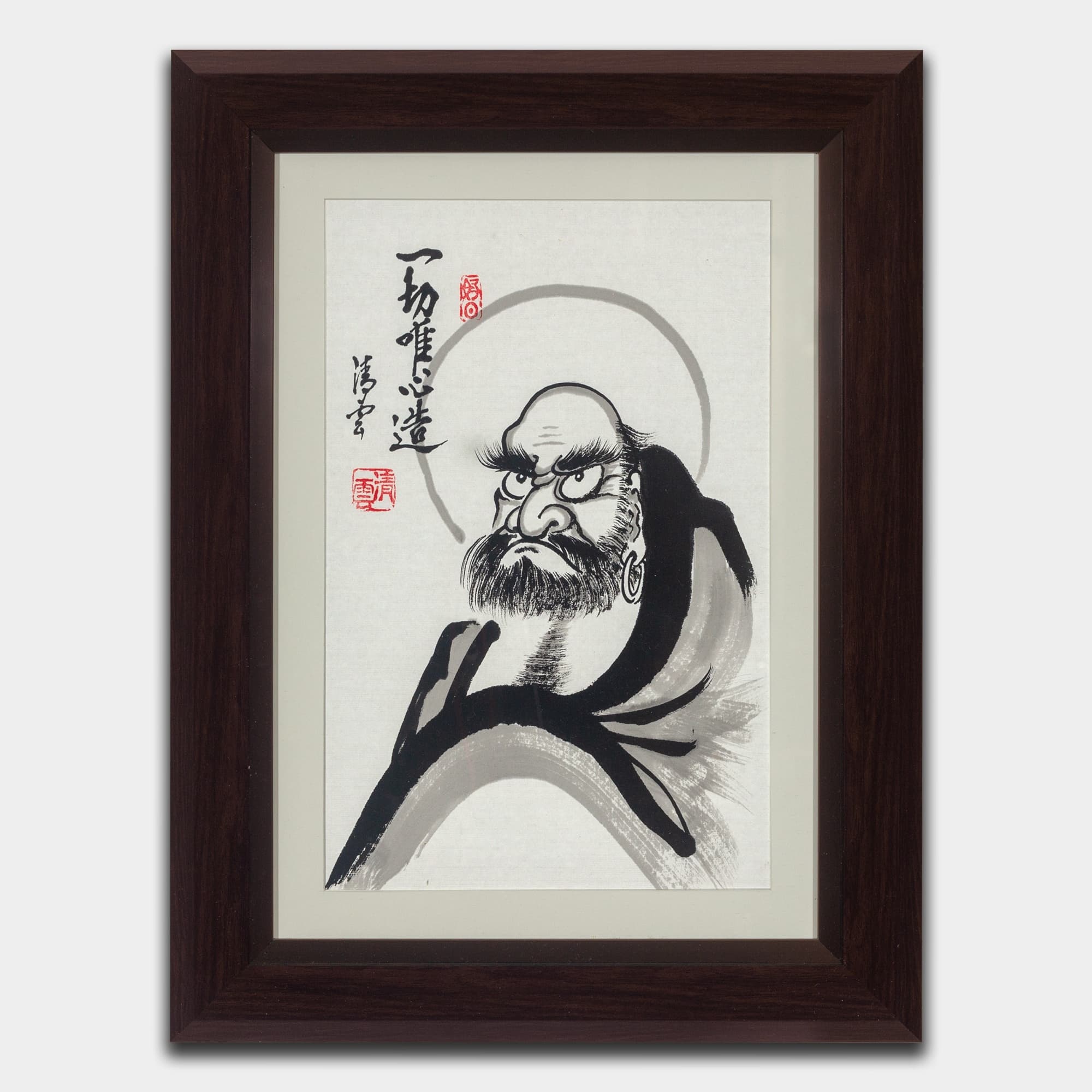 Bodhidharma Bust Painting – All Things Arise from Mind