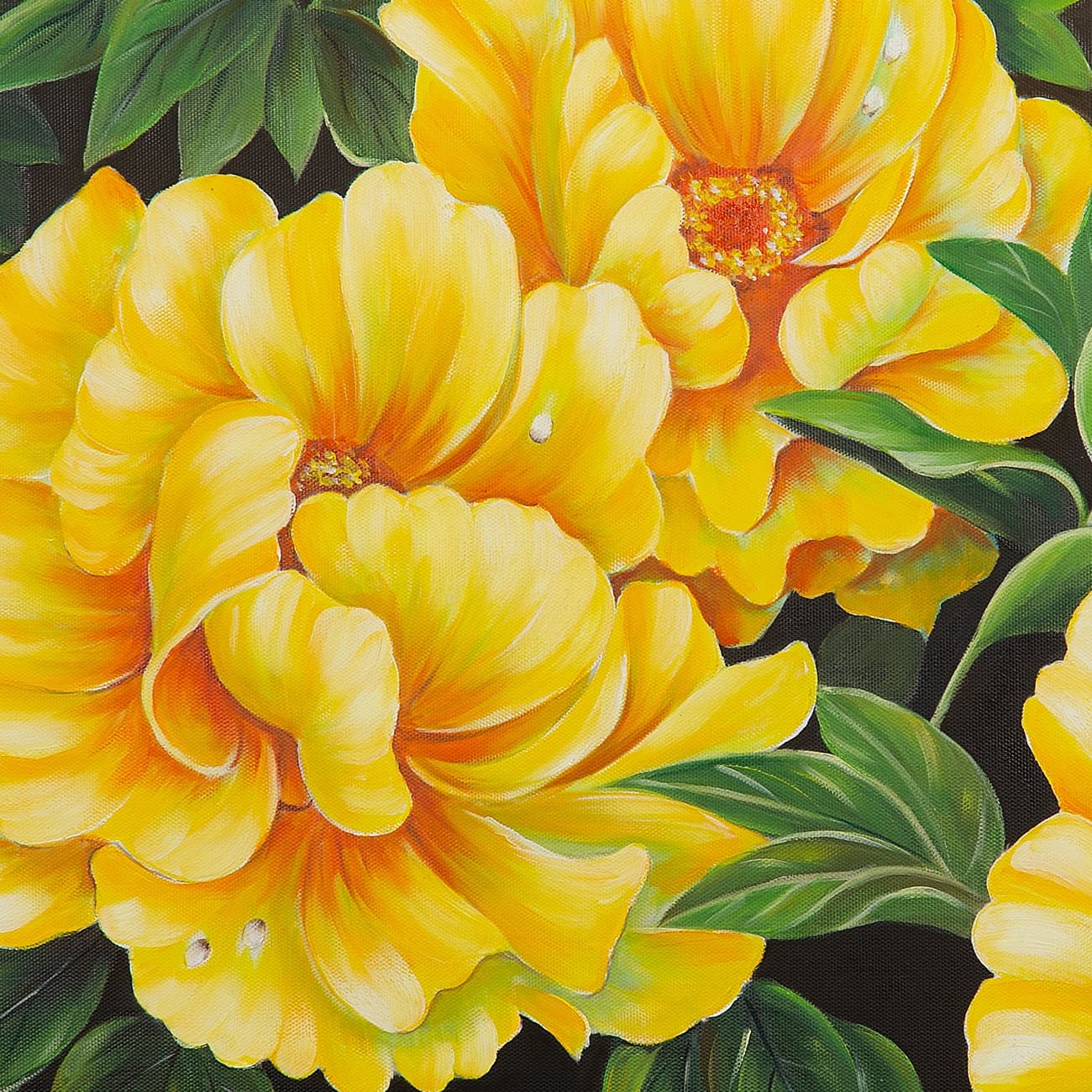 Golden Yellow Peonies on Dark Background image 7