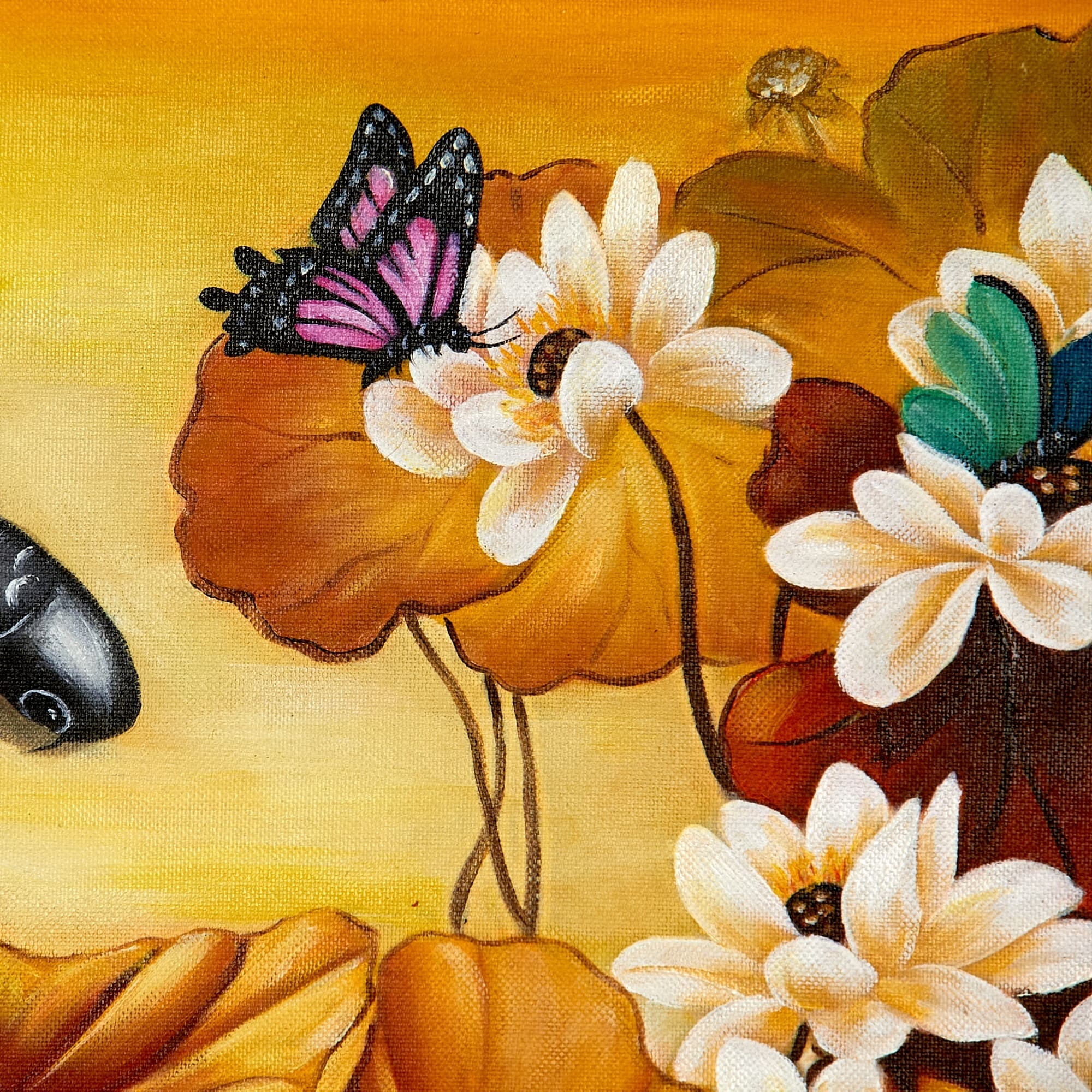 Nine Koi Fish with Golden Lotus at Sunset image 2