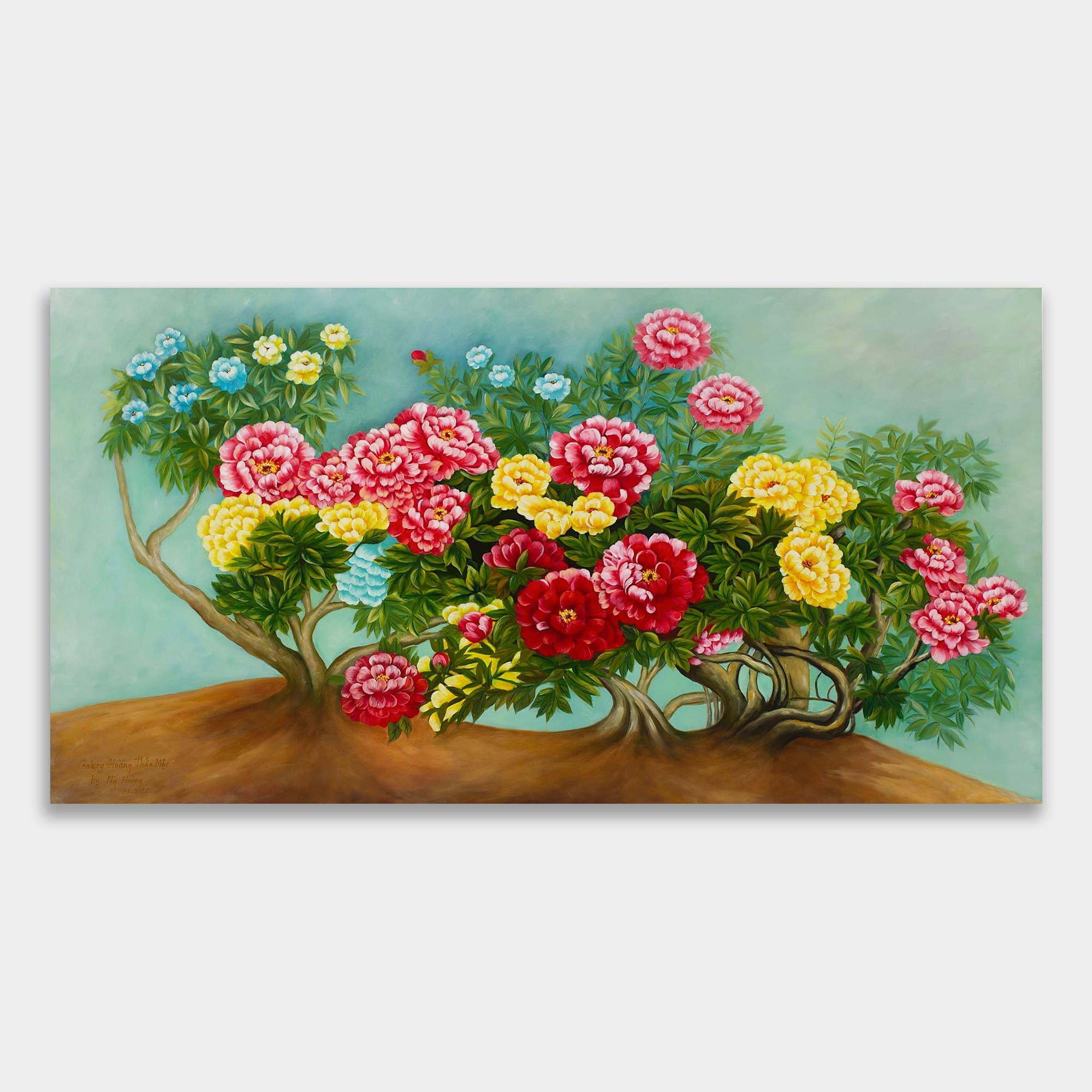 Colorful Peony Garden in Full Splendor