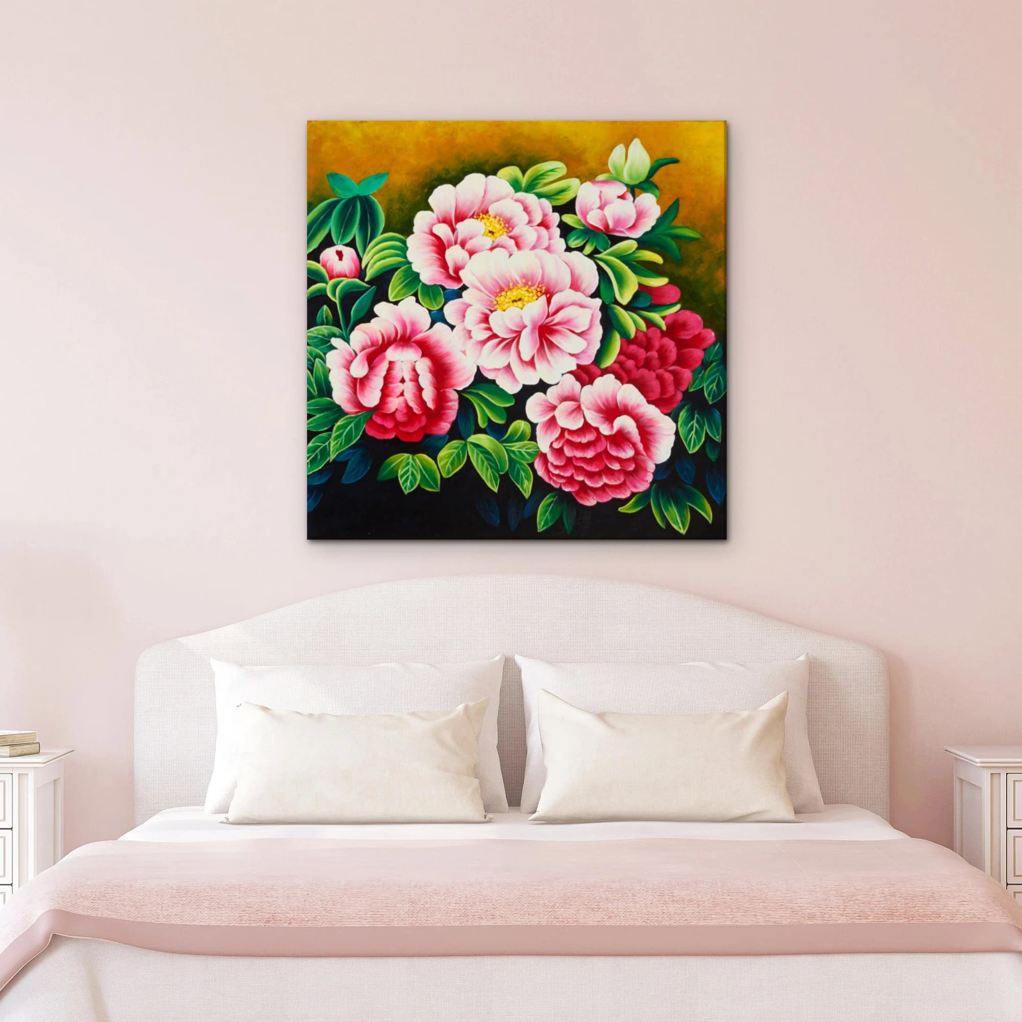 Pink Peonies on Golden Background image 11