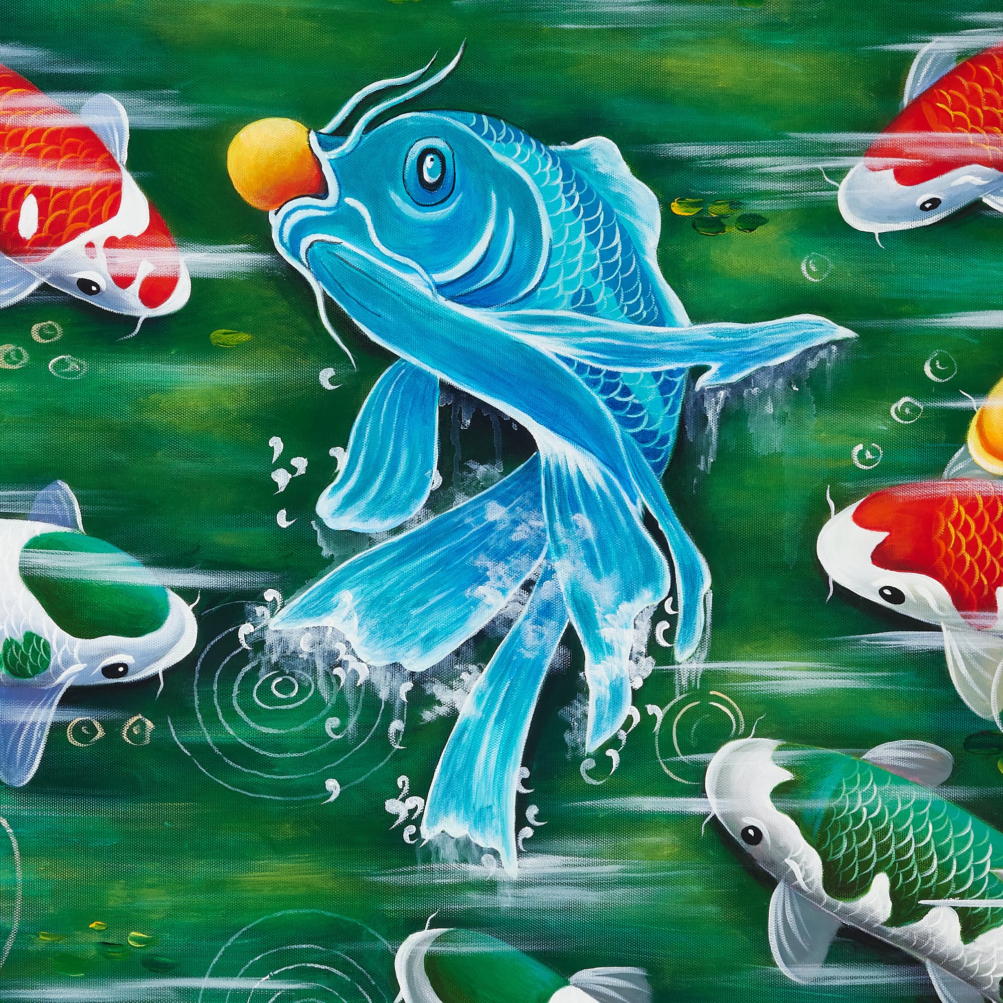 Colorful Koi Pond with Lotus Flowers image 3