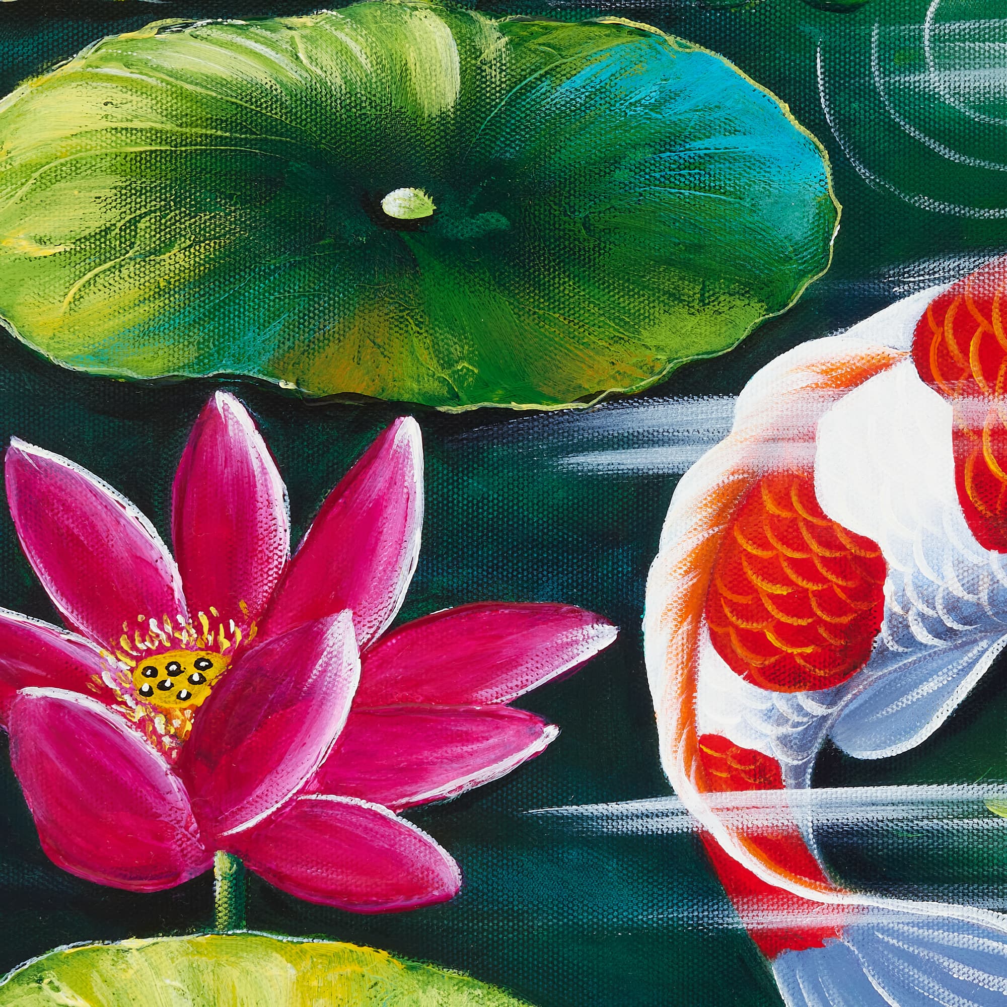 Colorful Koi Pond with Lotus Flowers image 4