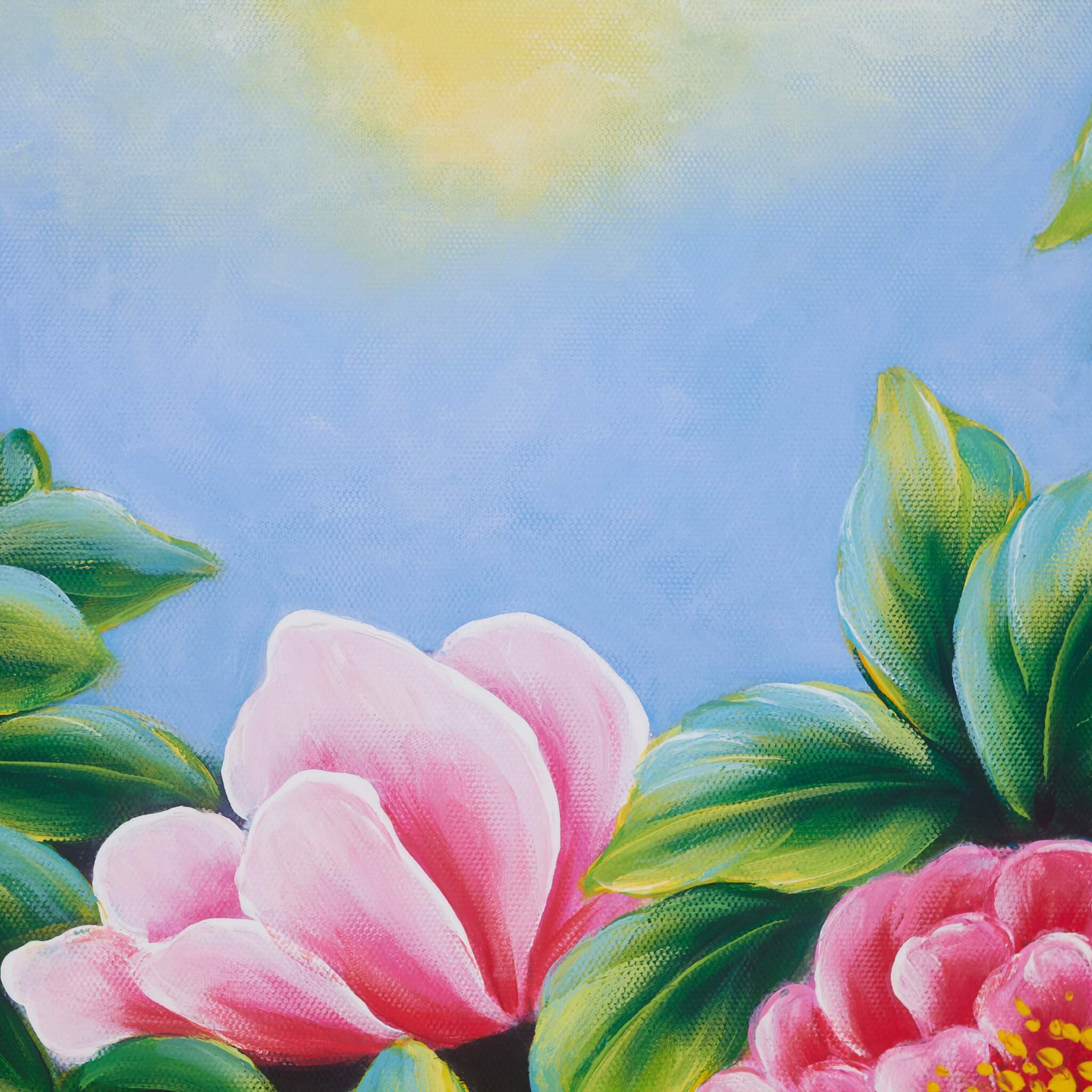 Pink and Crimson Peonies in Moonlight image 4