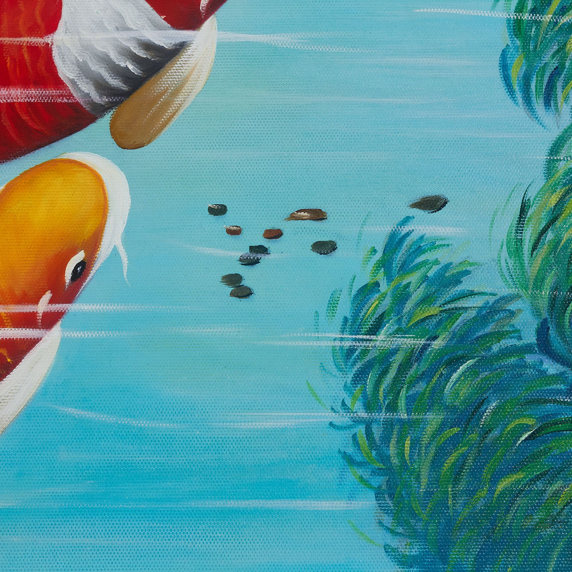 Nine Koi Fish in Green Lotus Pond image 4