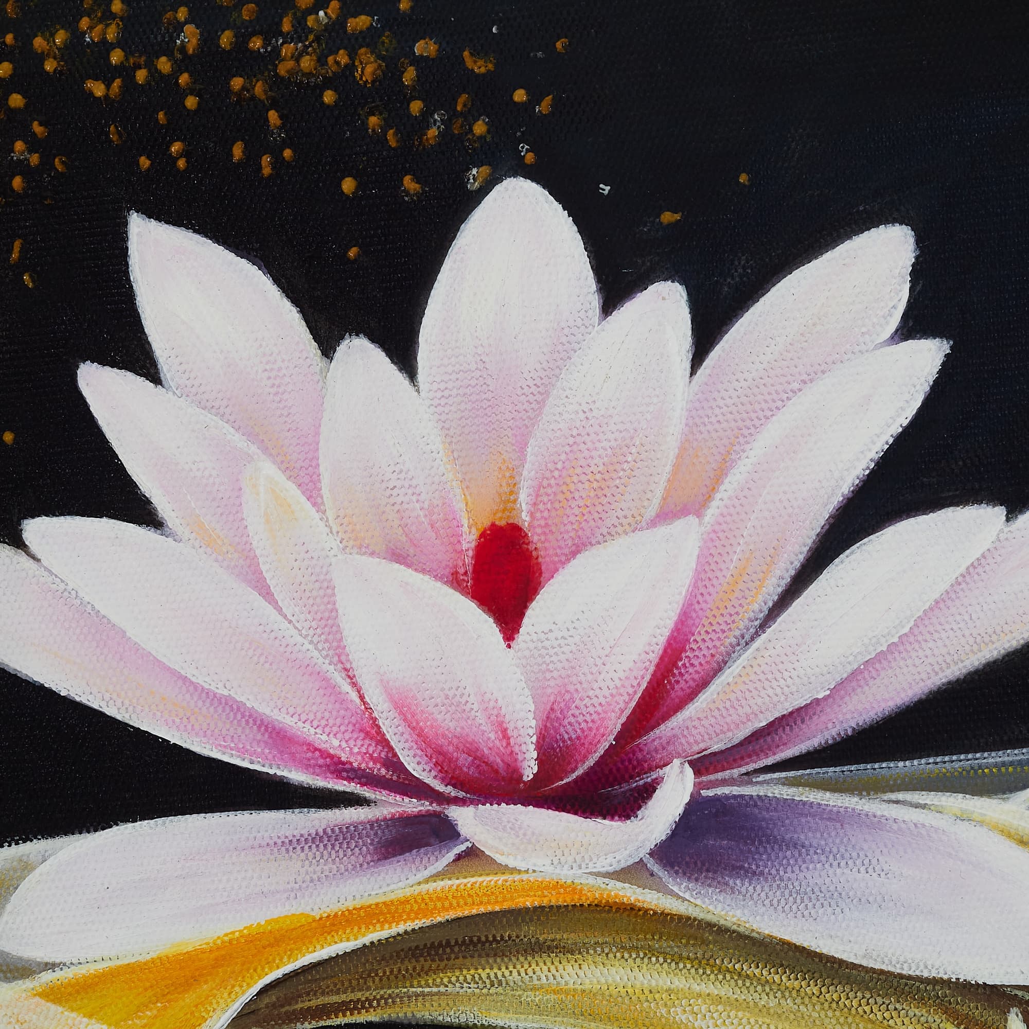 Golden Koi Fish Under Pink Lotus image 3