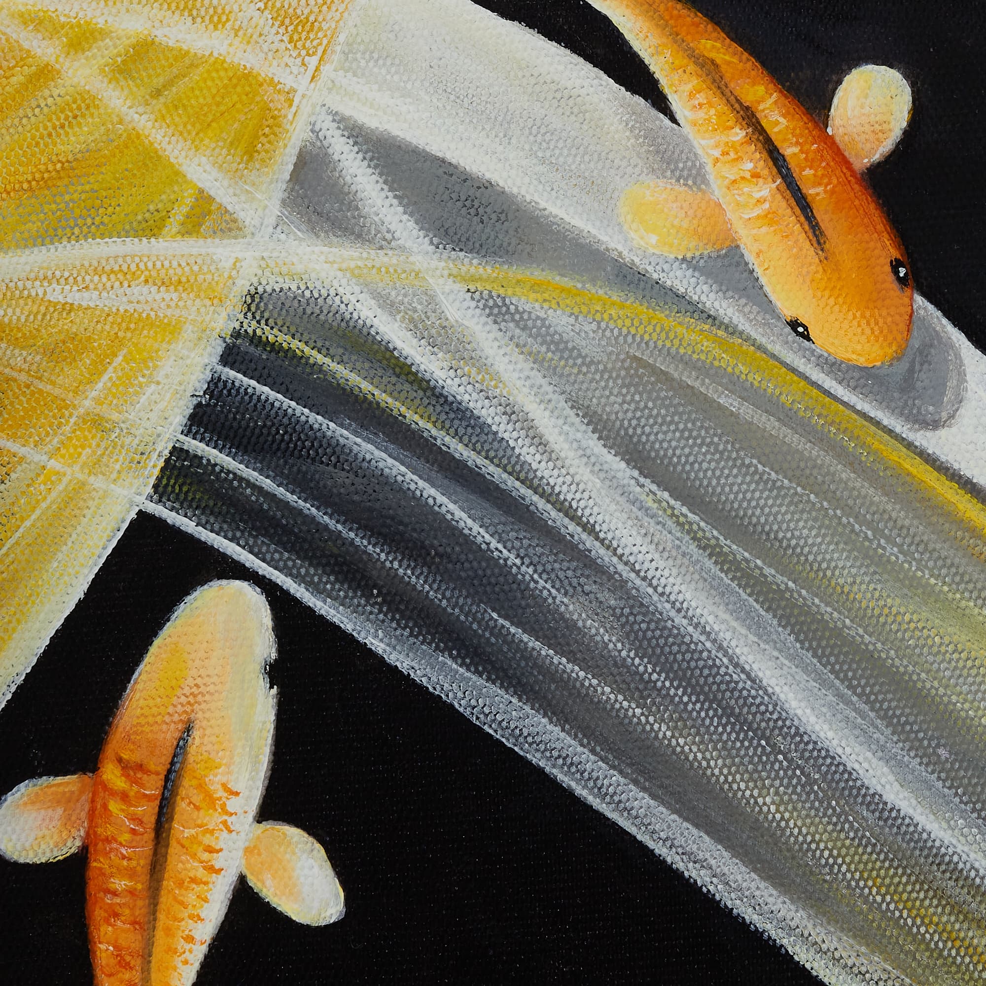 Golden Koi Fish Under Pink Lotus image 4
