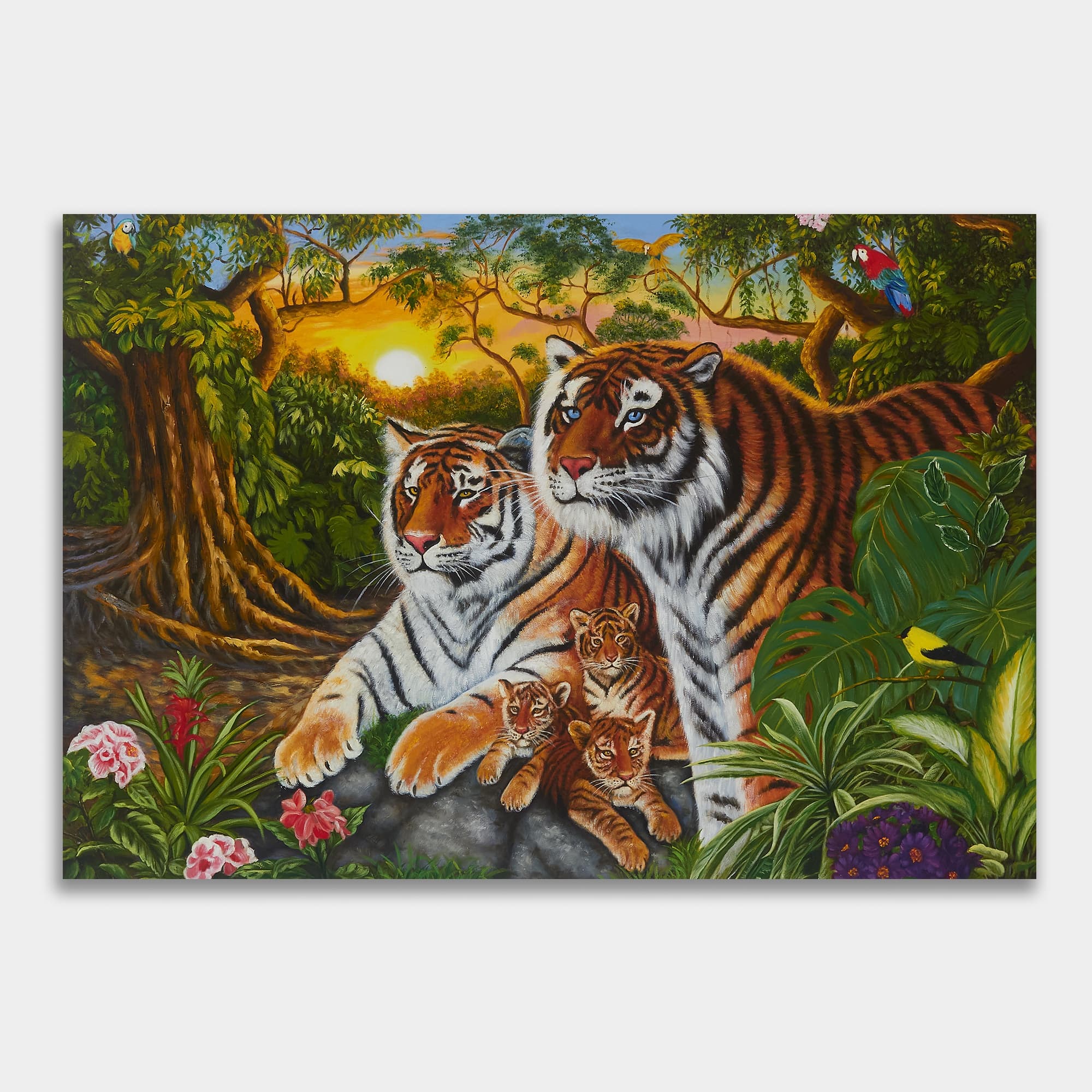Five Tigers Family in the Forest
