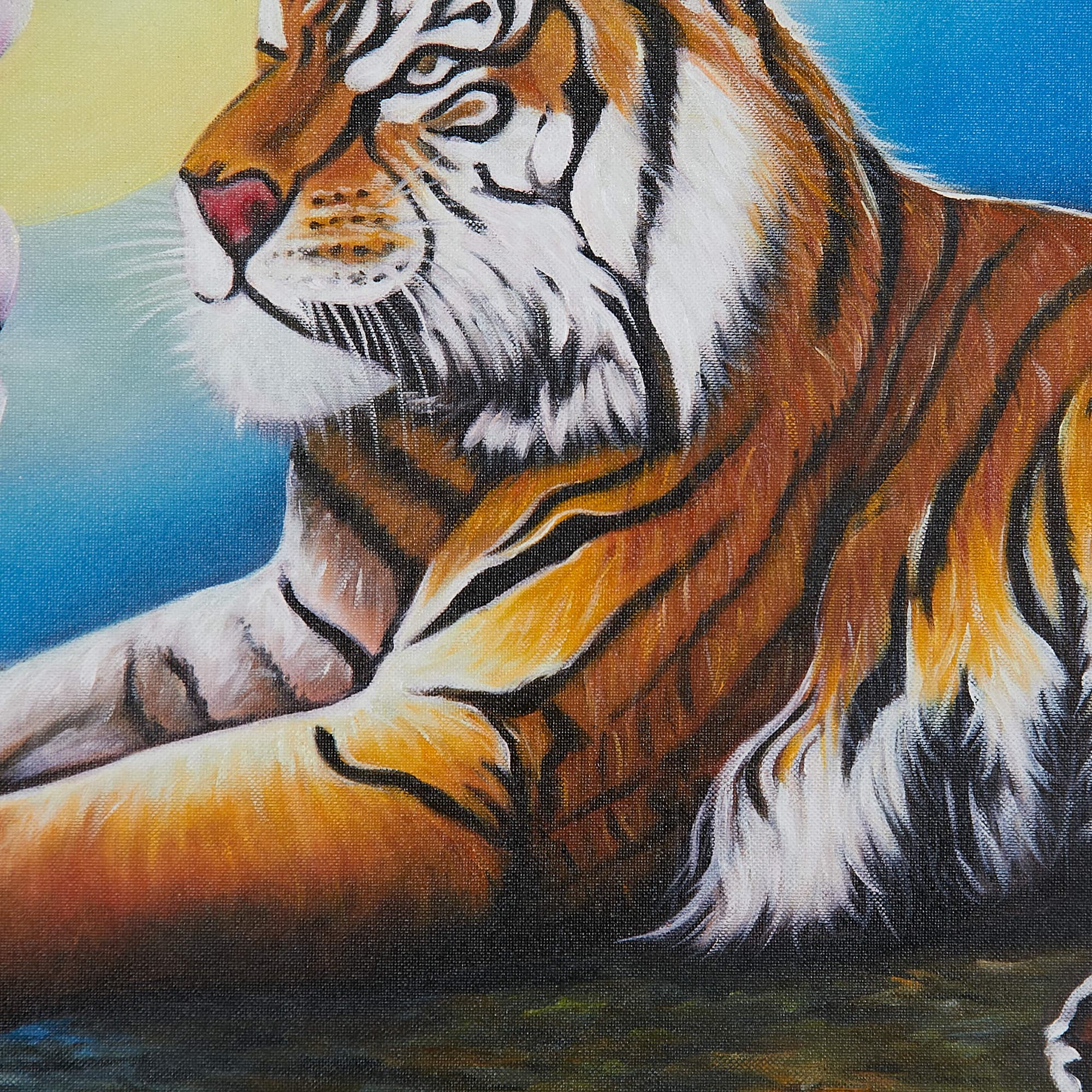 Tiger in Moonlight with Plum Blossoms image 2