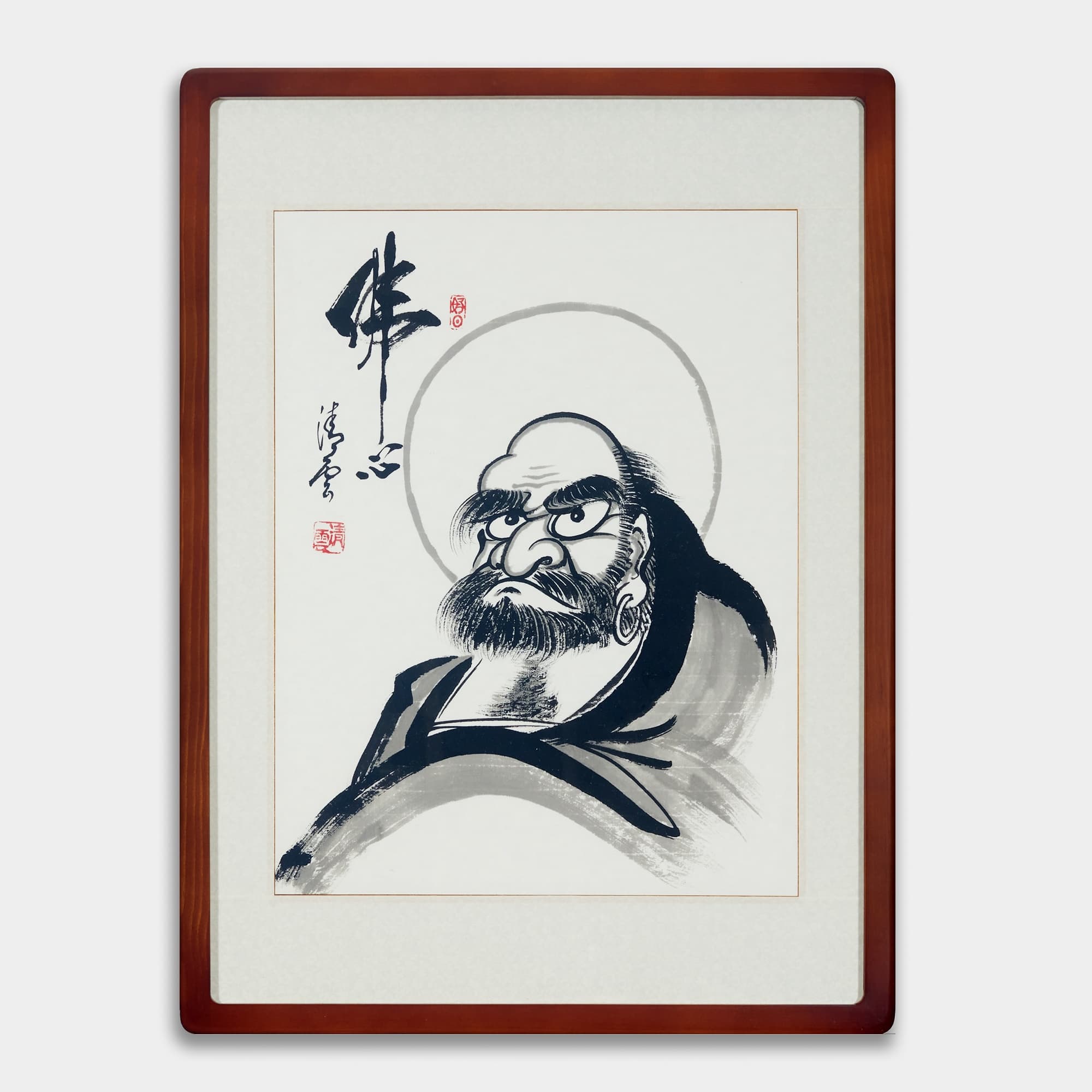 Bodhidharma Traditional Framed Bust – The Buddha’s Mind