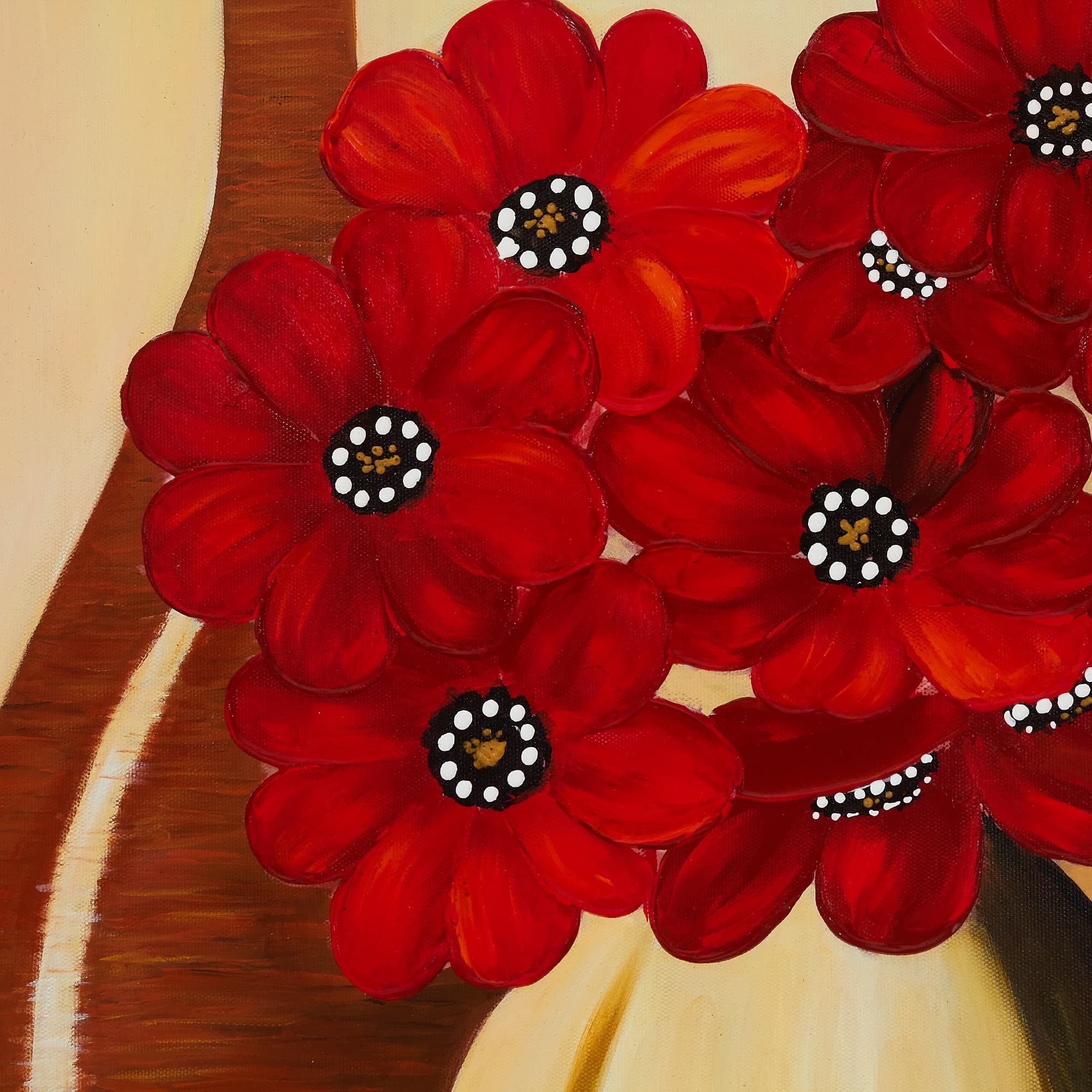 Red Flowers in Vase Still Life image 2