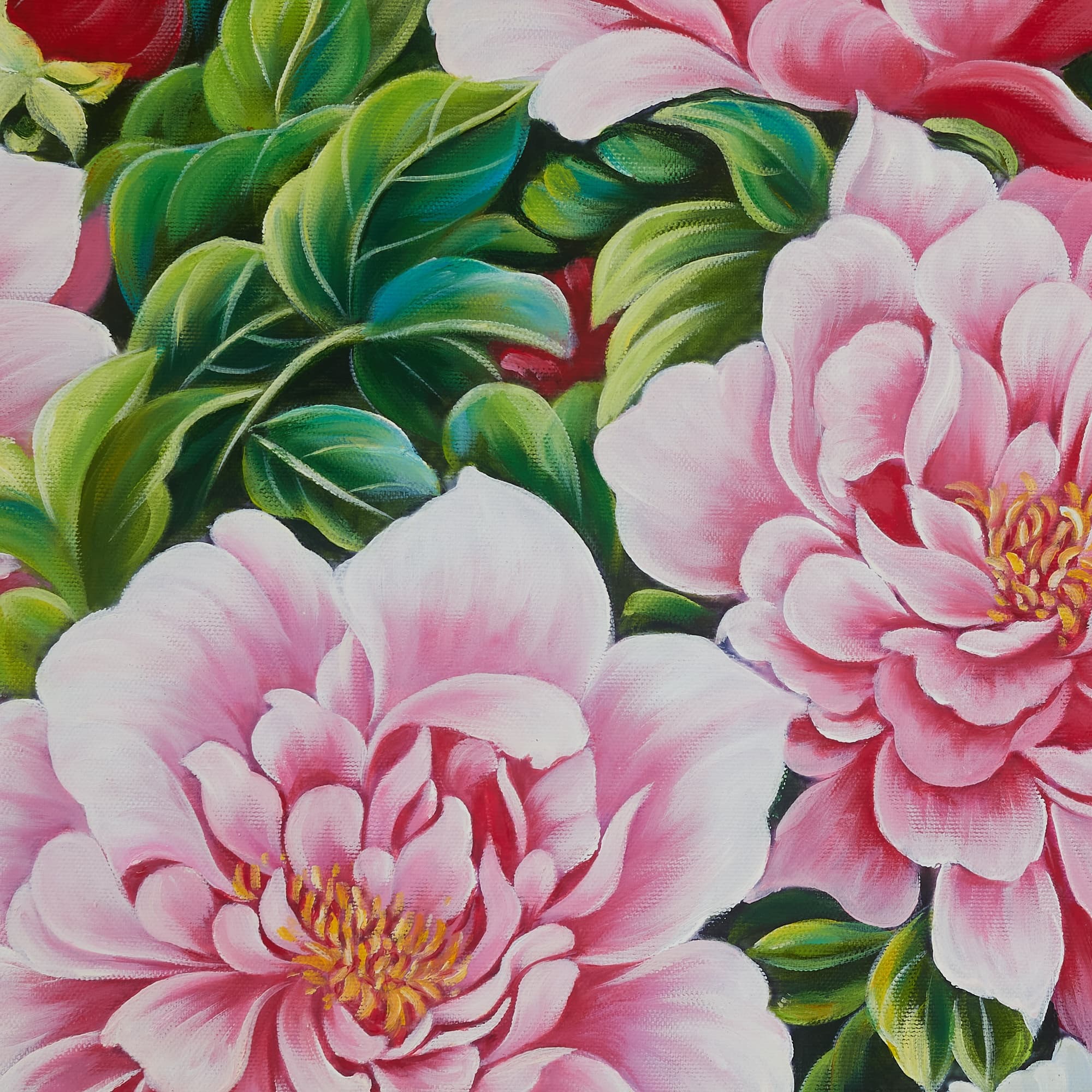 Pink and White Peonies on Deep Green image 4