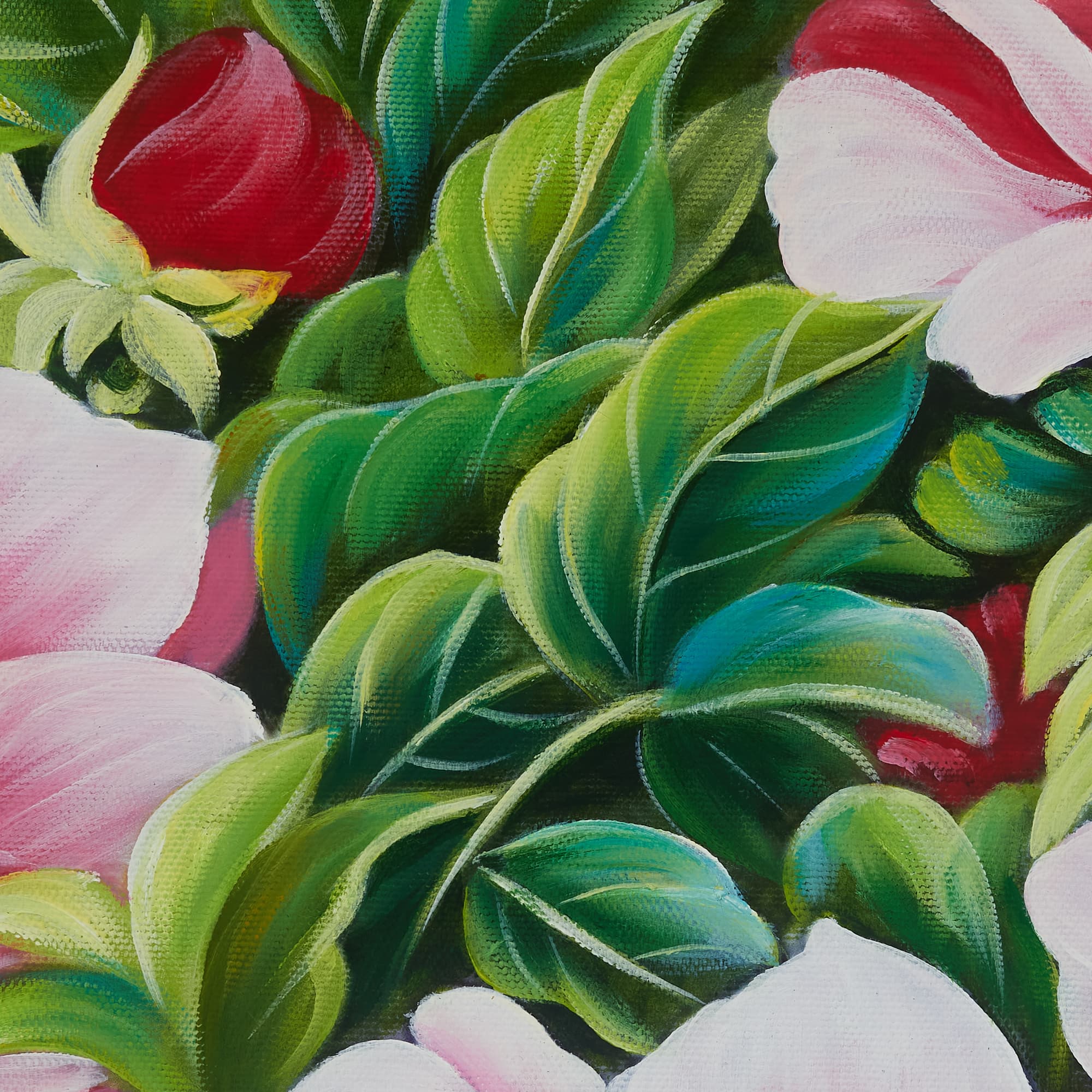 Pink and White Peonies on Deep Green image 2