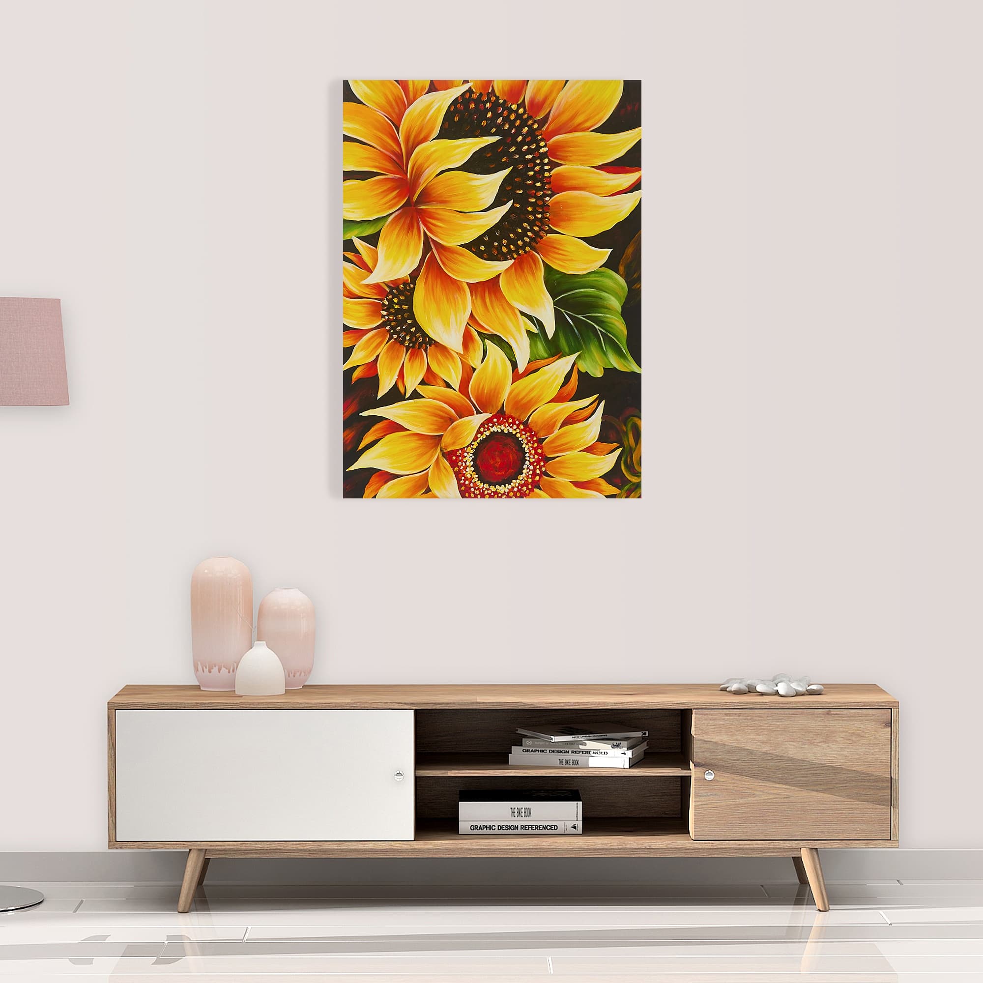 Bold Sunflowers on Dark Background image 6