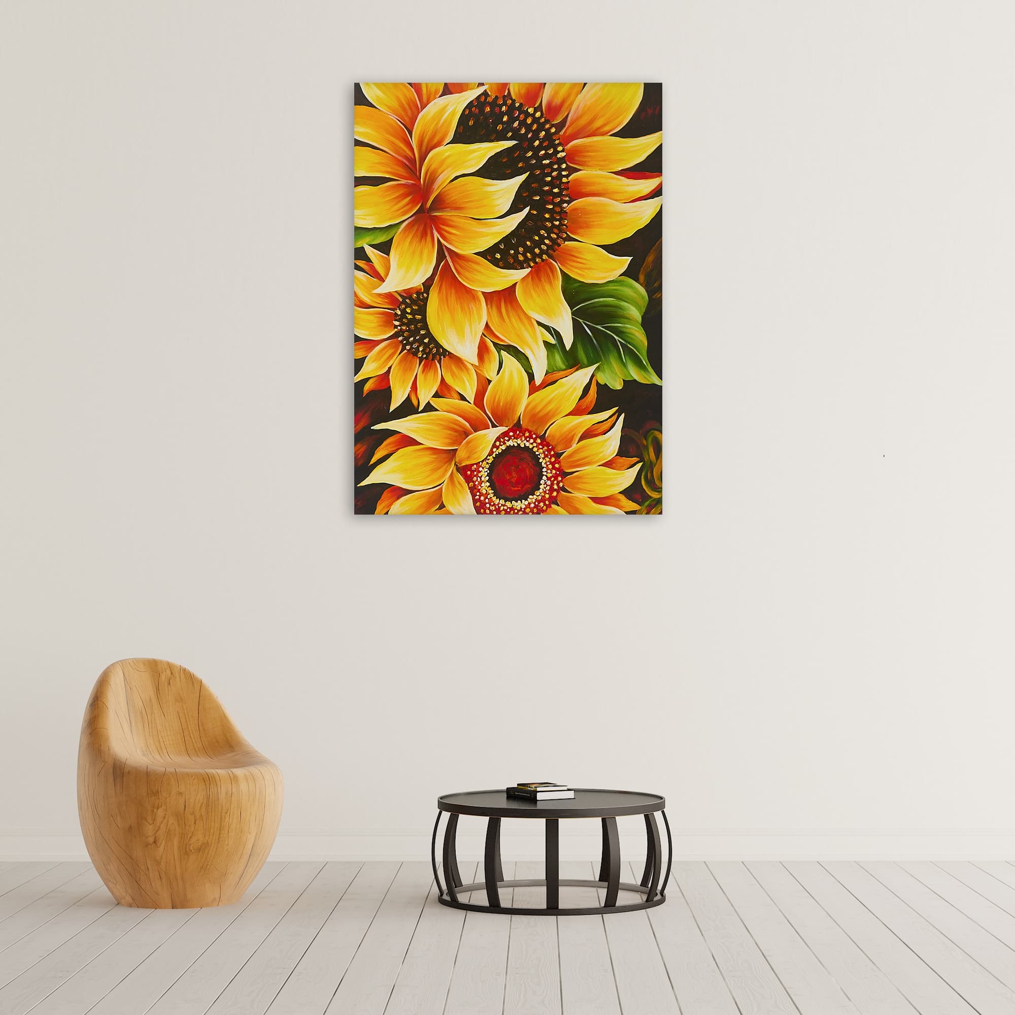 Bold Sunflowers on Dark Background image 2