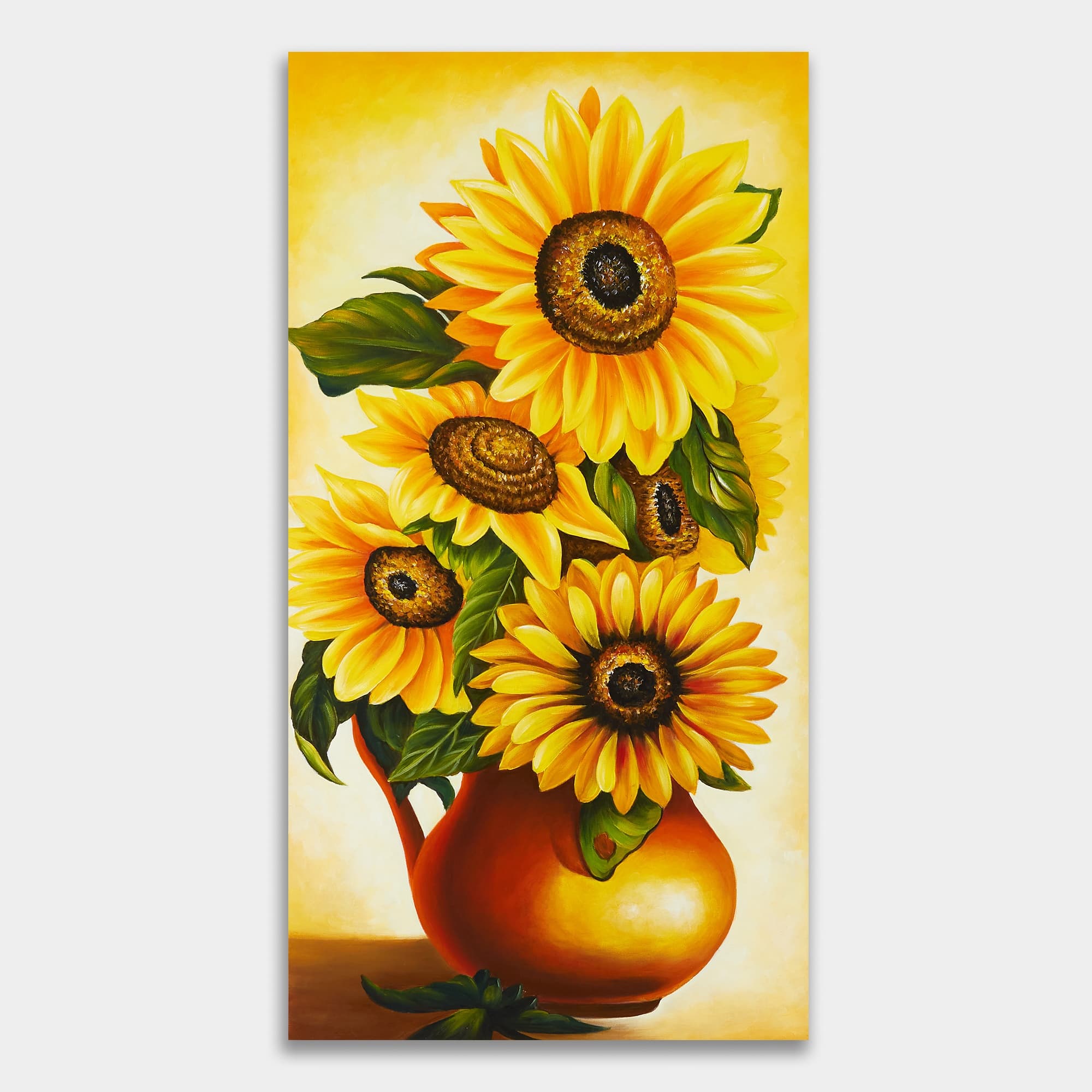 Tall Sunflower Bouquet in Red Vase